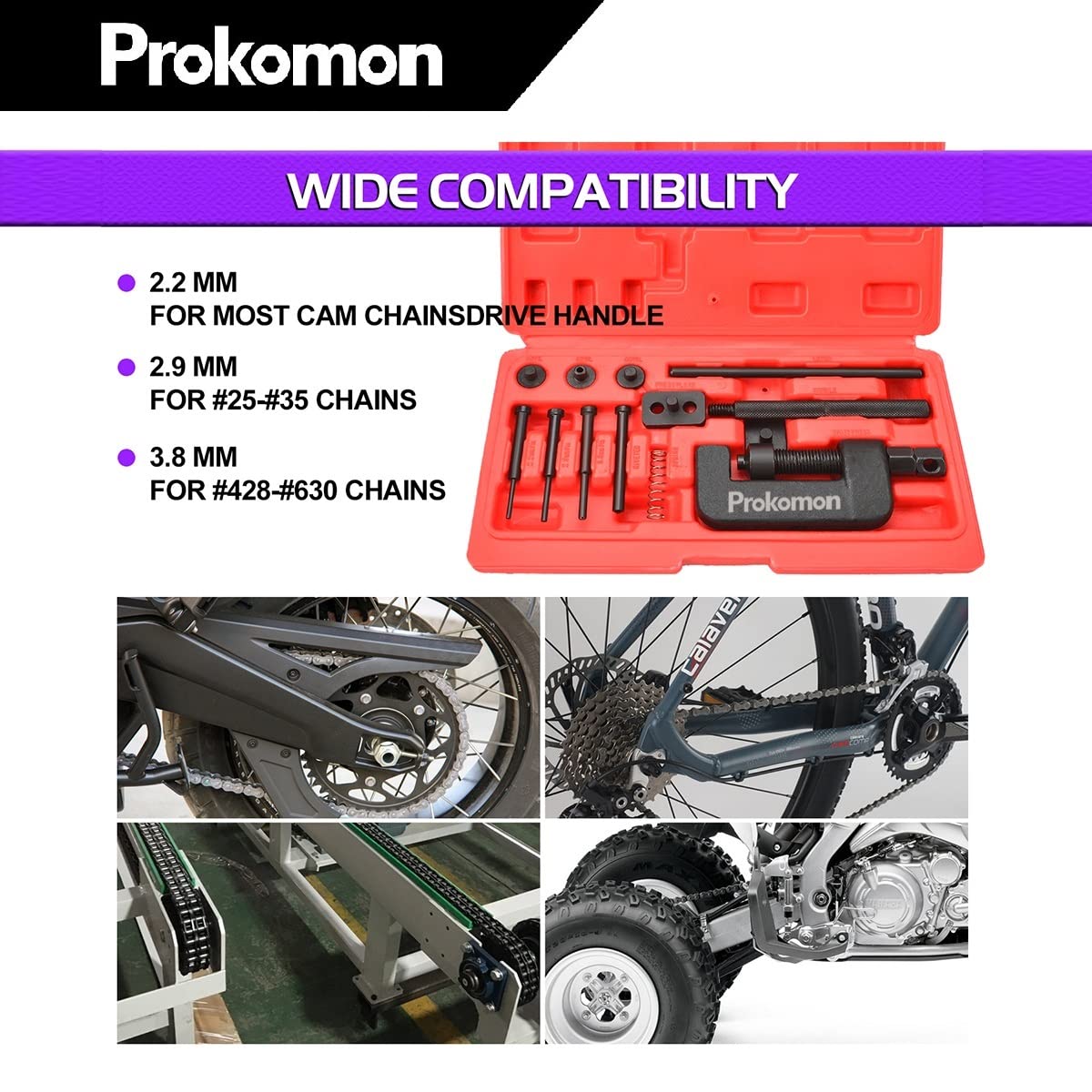 13PC Chain Cutter Rivet Tool Set Riveting Breaker ATV Bike Motorcycle Cam Drive PT1082