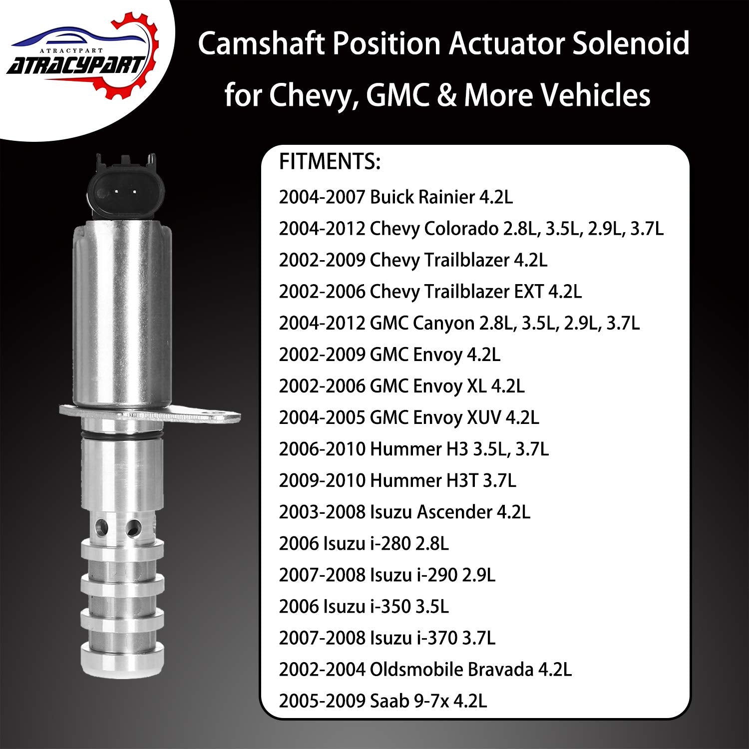 Exhaust Camshaft Position Actuator Solenoid - Variable Valve Timing Solenoid | Replaces# 12615873, 12602516 | for Chevy Trailbla