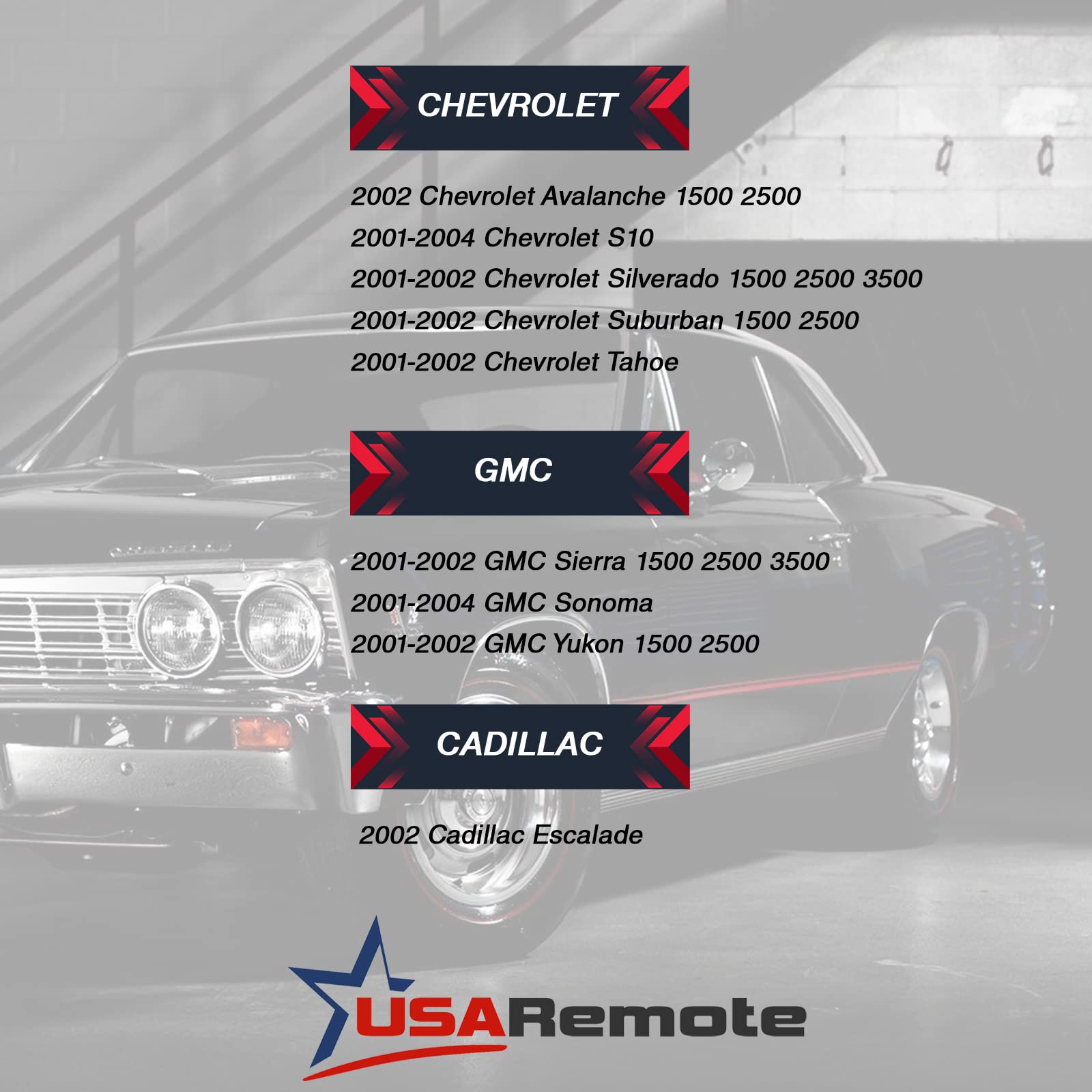 Fits 2001 2002 Key Fob Remote Cadillac Escalade / Chevy Avalanche S10 Silverado Suburban Tahoe / Gmc Sierra Sonoma Yukon (150429