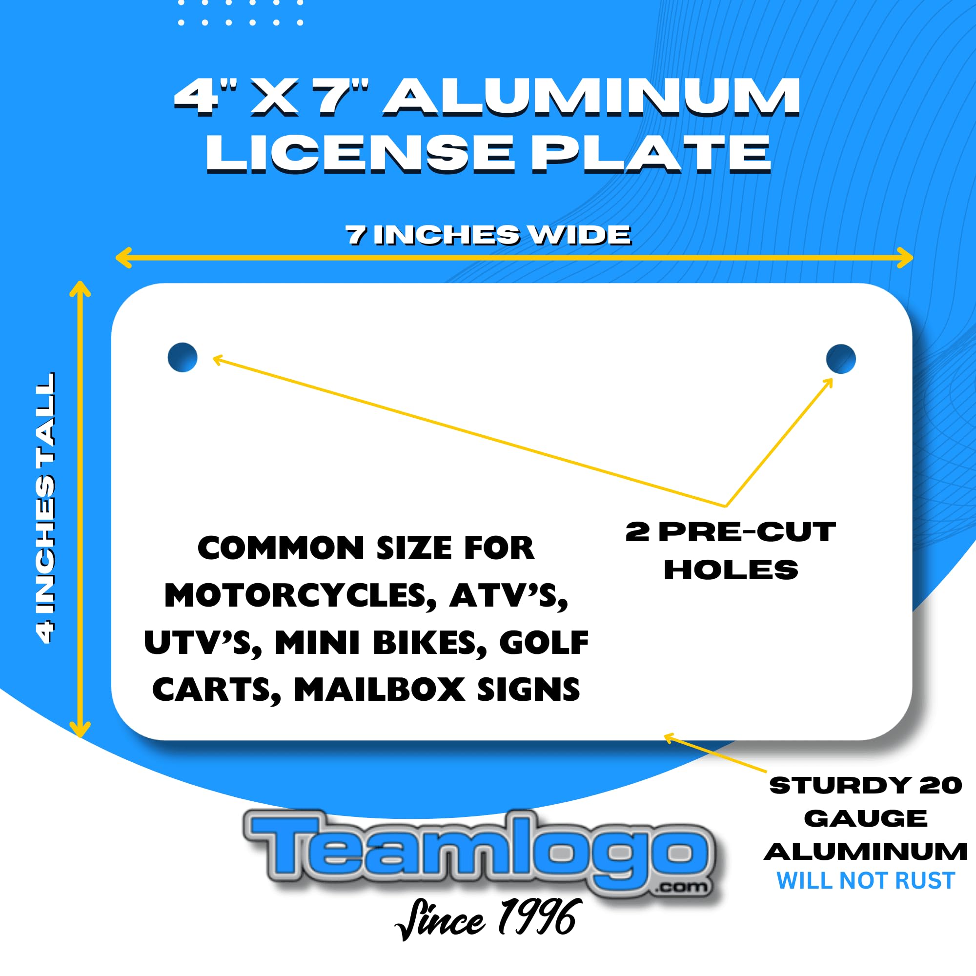 Teamlogo - Personalized South Carolina License Plate - Custom Aluminum Name, Text, Number Plate - Customized Golf Cart Accessori