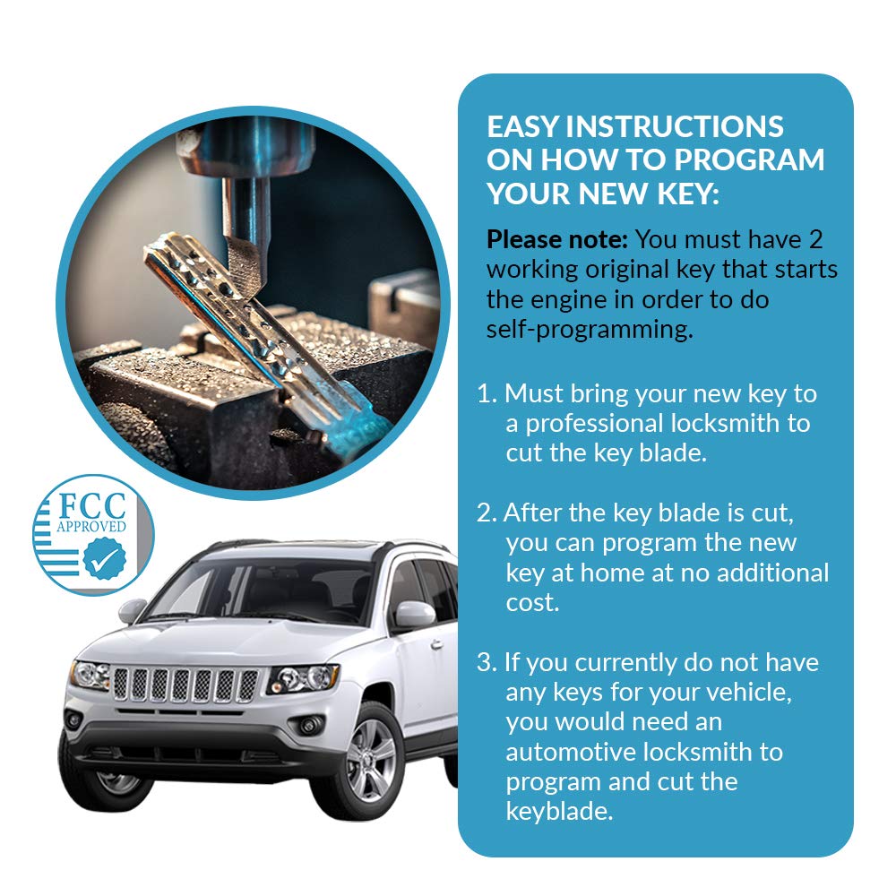 Keyless2Go Replacement For Keyless Entry Remote Car Key Vehicles That Use 3 Button Oht692427Aa - 2 Pack