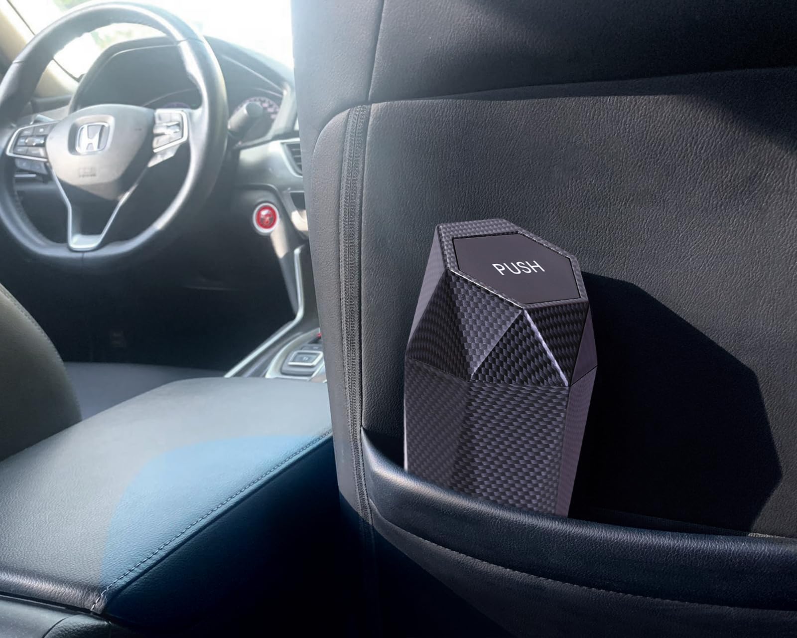 Ginsco Car Trash Can With Lid, Cup Holder Garbage Can For Car, Garbage Bin Cars Accessories For Interior, Leakproof Small Trash