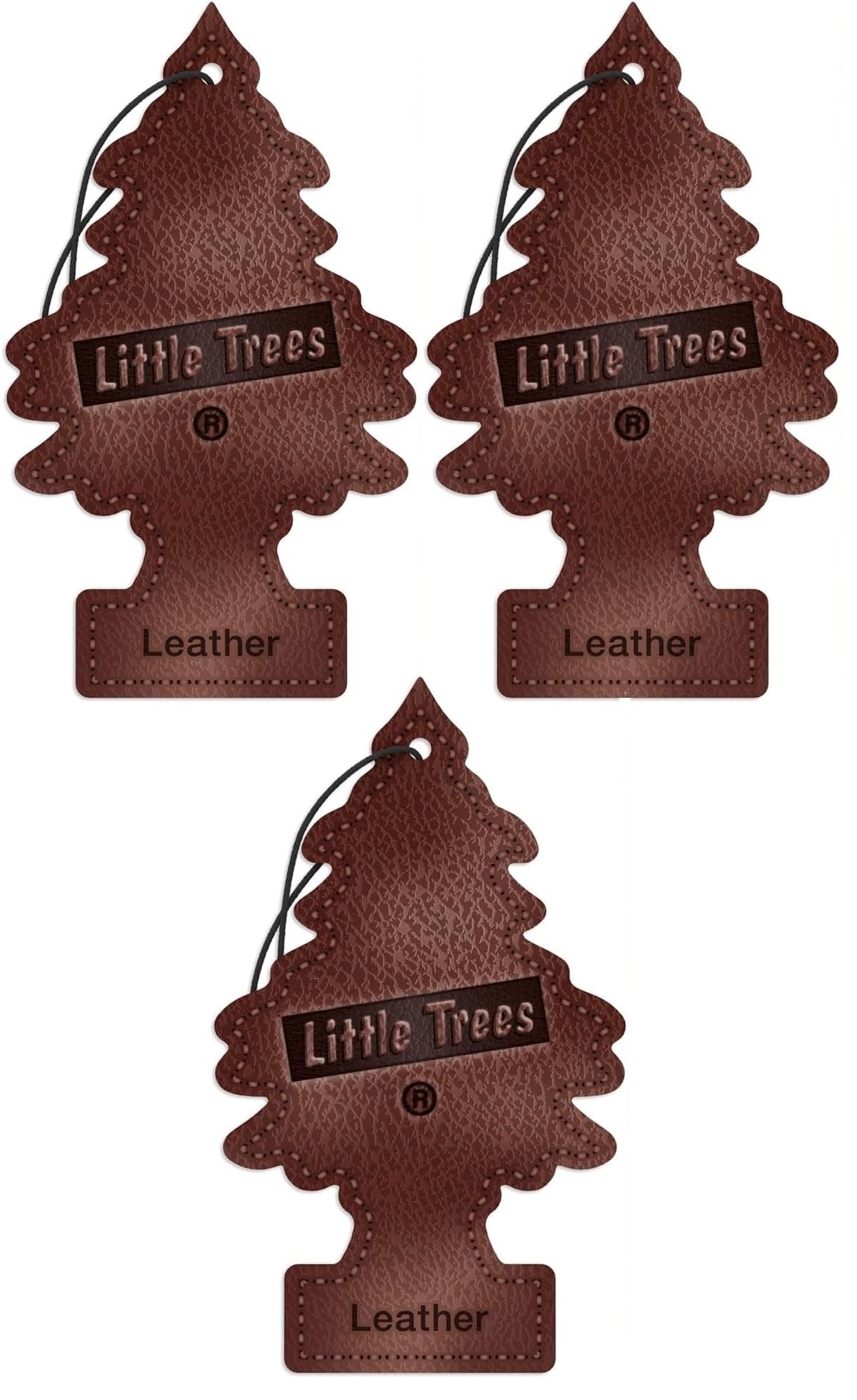 Little Trees Car Air Freshener | Hanging Paper Tree For Home Or Car | Leather Scent | 3 Pack