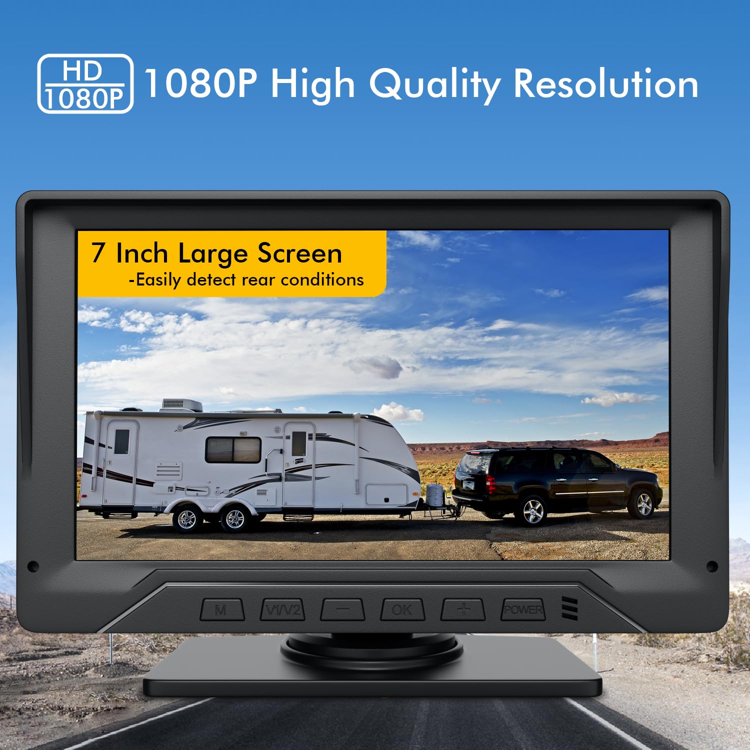 Feisike Dual Rv Backup Camera, 7'' Hd 1080P Display Lag-Free Wired Connection System 2 Channel For Truck Trailer, Ip69K Waterpro