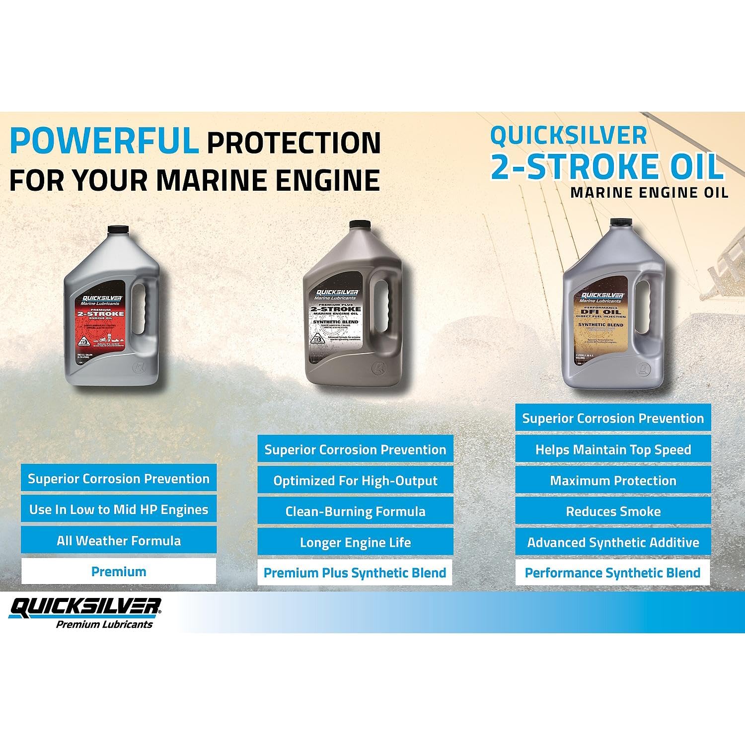Quicksilver 858027Q01 Premium Plus 2-Cycle Outboard Oil, 1 Gallon