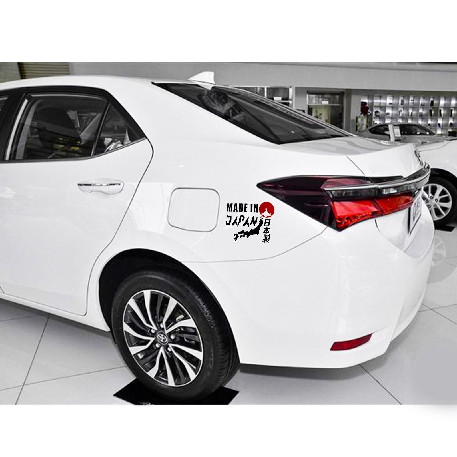 Xotic Tech 1x Made in Japan Rising Sun Kanji Black Nippon Map Decal Vinyl Sticker Funny Cool Decoration for Automotive Car Lapto