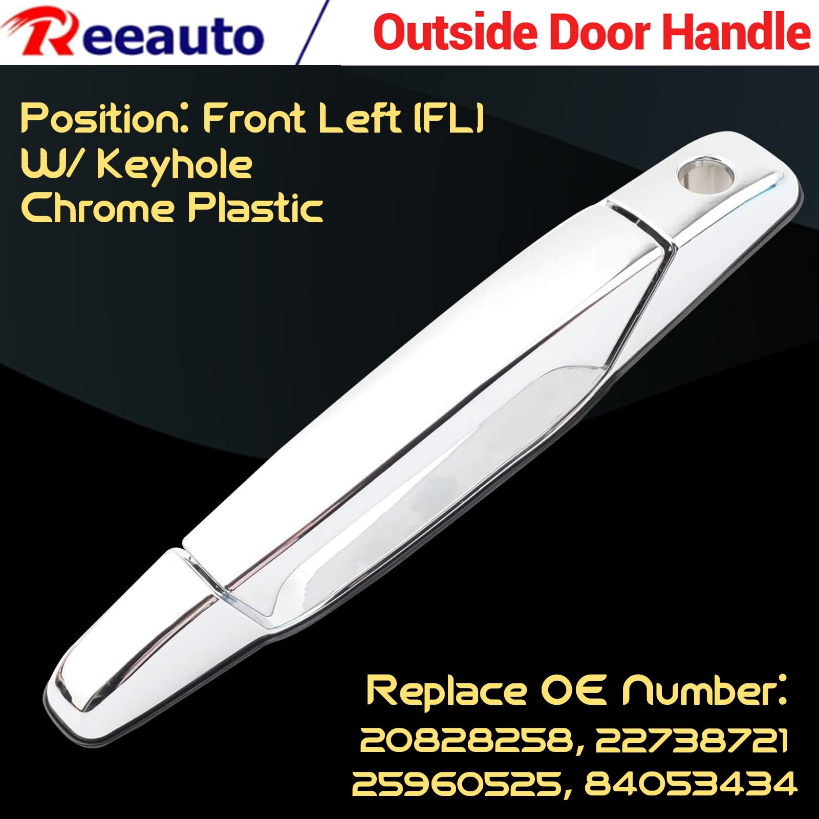 Front Rear Left & Right Exterior Door Handle Compatible With 2007-2013 Silverado Suburban Tahoe Avalanche Sierra Yukon Cadillac