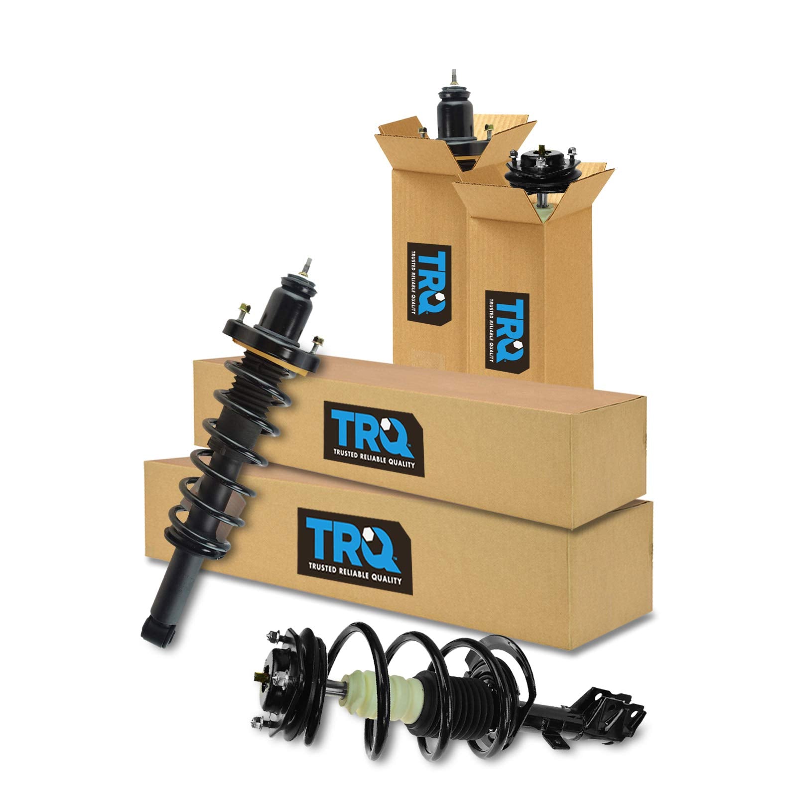 Trq Front And Rear Strut & Coil Spring Assembly Set Driver & Passenger Sides Compatible With 07-12 Dodge Caliber 07-10 Jeep Comp