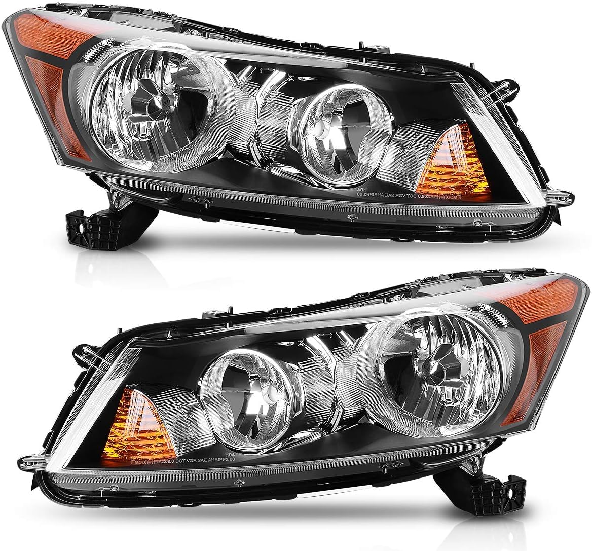 Autosaver88 Headlight Assembly Compatible With 2008-2012 Honda Accord Sedan 4-Door, 08 09 10 11 12 Accord Headlights, Driver And