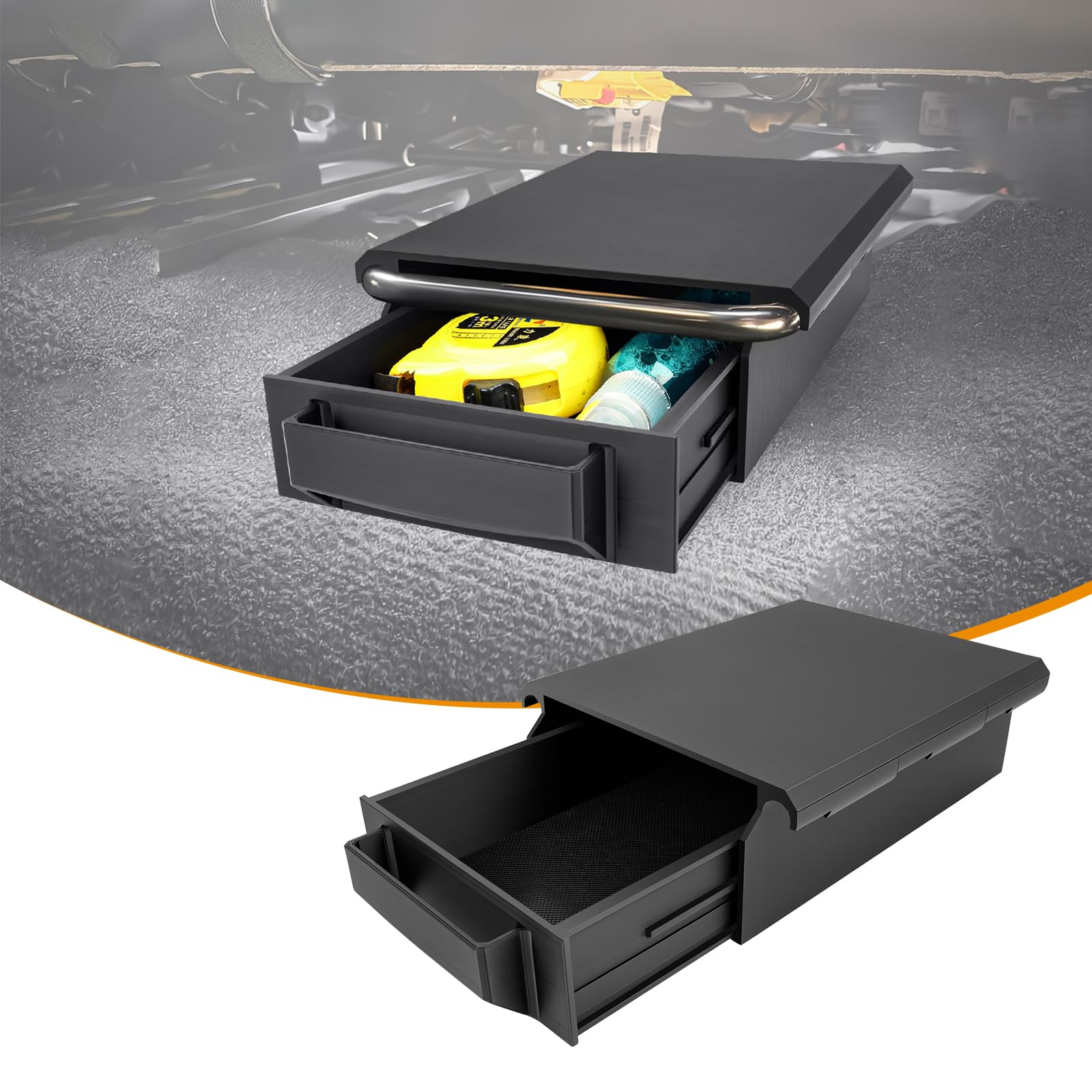 Timilge Front Under Seat Storage Organizer Tray, Sealed Locking Drawer with Magnet for Jeep Wrangler JL/JLU 2018-2025 & Gladiato