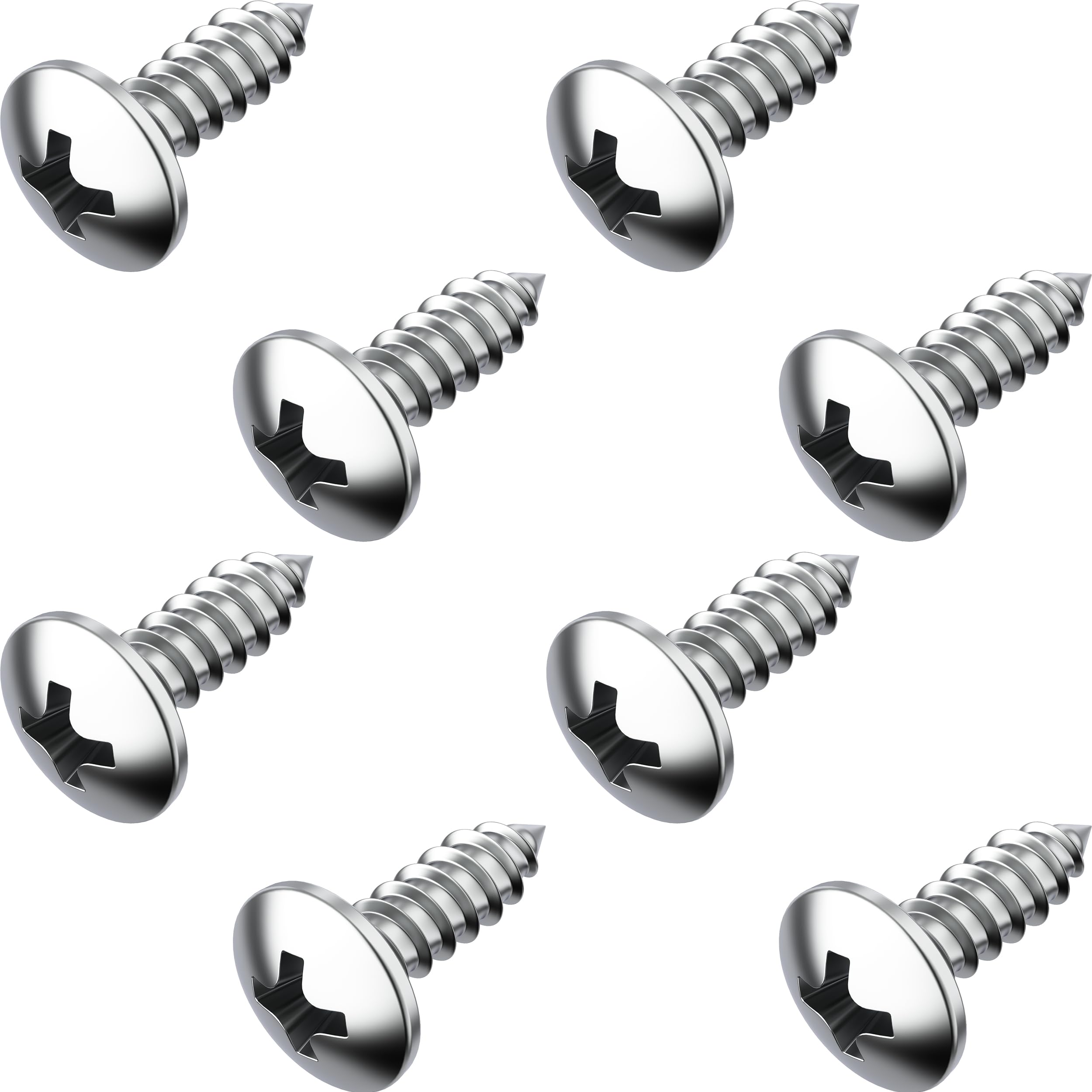 Prime Ave Stainless Steel License Plate Screws For License Plates, Frames, Covers - Rust Proof Licence Plate Screw Set For Front