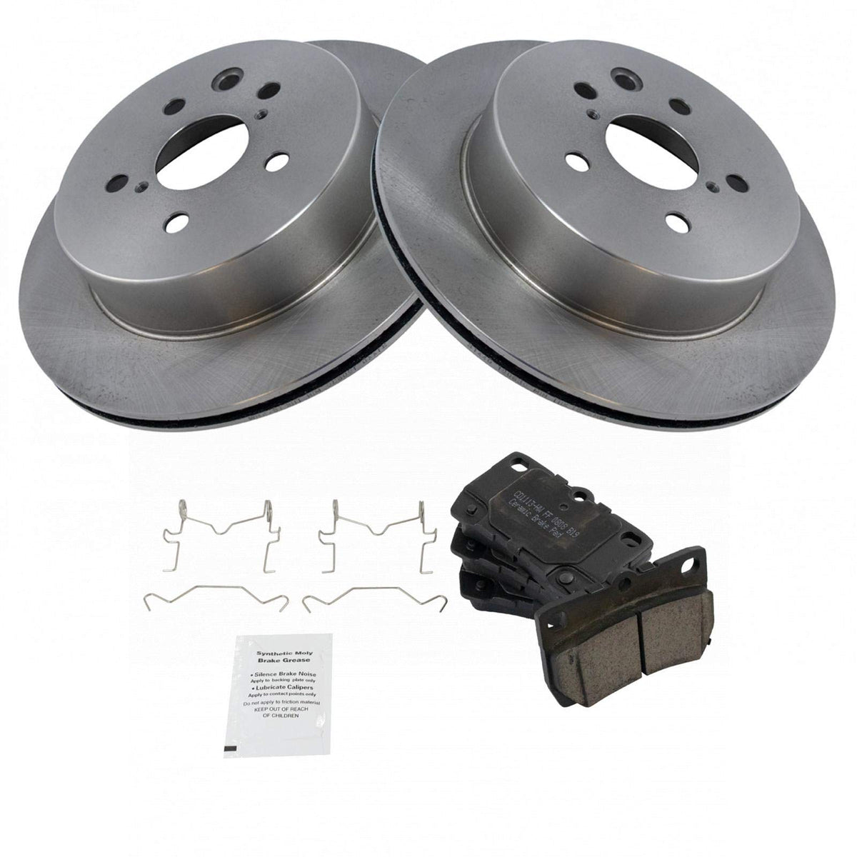 TRQ Rear Brake Pad & Rotor Kit Brake Pads Brake Rotor Ceramic Compatible with 2006 Lexus GS300 2007-2011 GS350 2006-2007 GS430 G