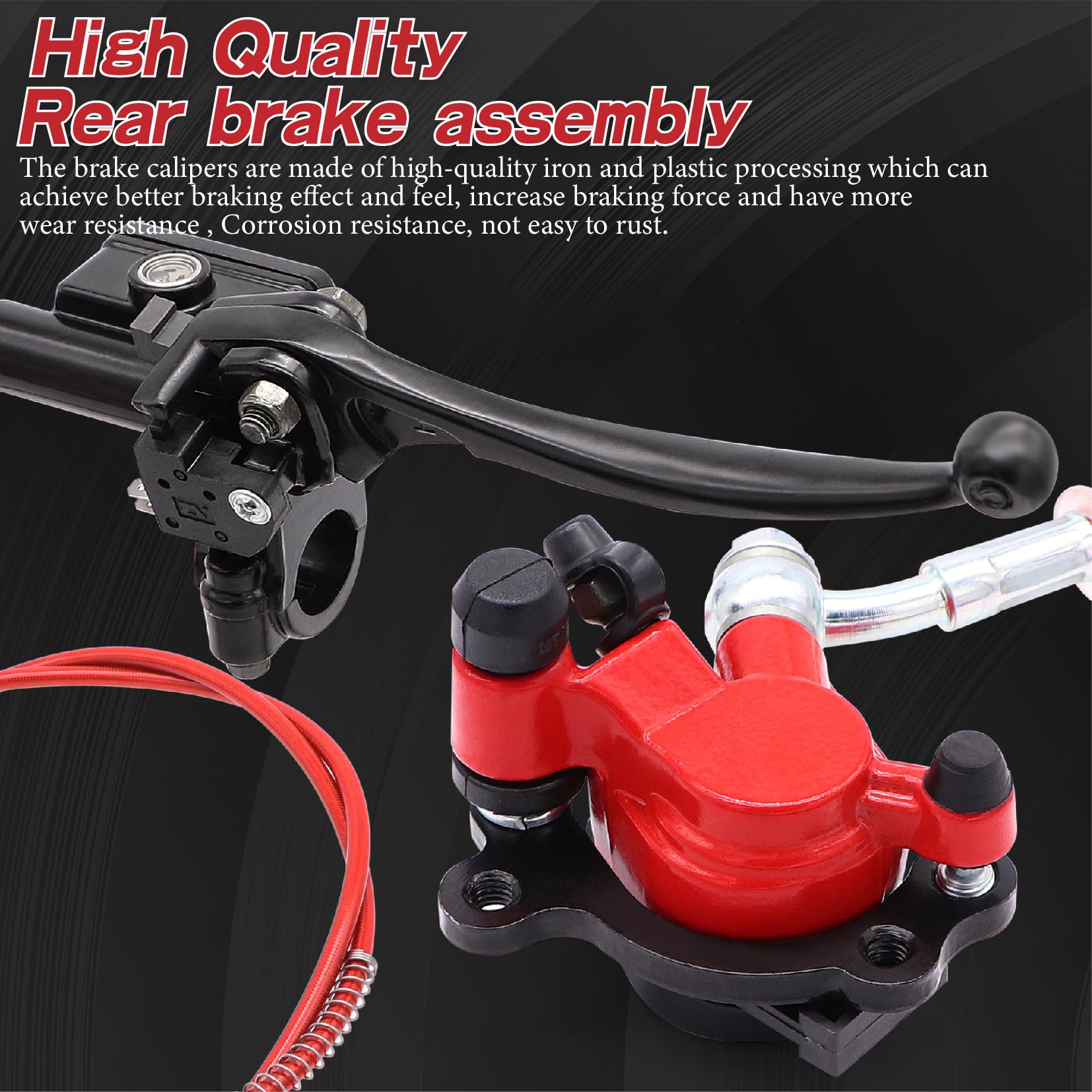 Upgraded Mini Bike Brake kit Hydraulic Brake Assembly of the Left 7/8'' Handlebars for Predator 79cc 97cc 2.8hp Baja Doodle Bug