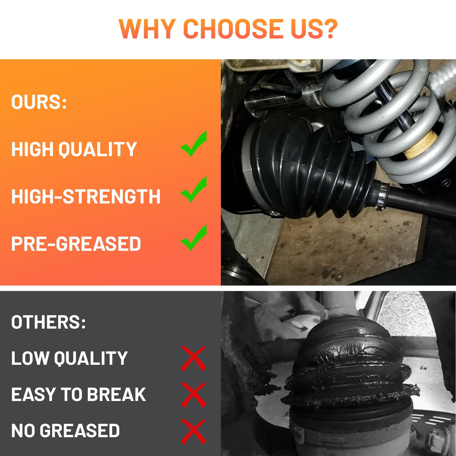 Rear Cv Axle For Polaris Sportsman 570 Touring X2 Eps Sp 6X6 2015 2016 2017 2018 2019 2020 2021 2022, Sportsman 450 Ho 2016-2022 1333275, 1333677, 1334438-2 Pcs Left/Right Atv Axles