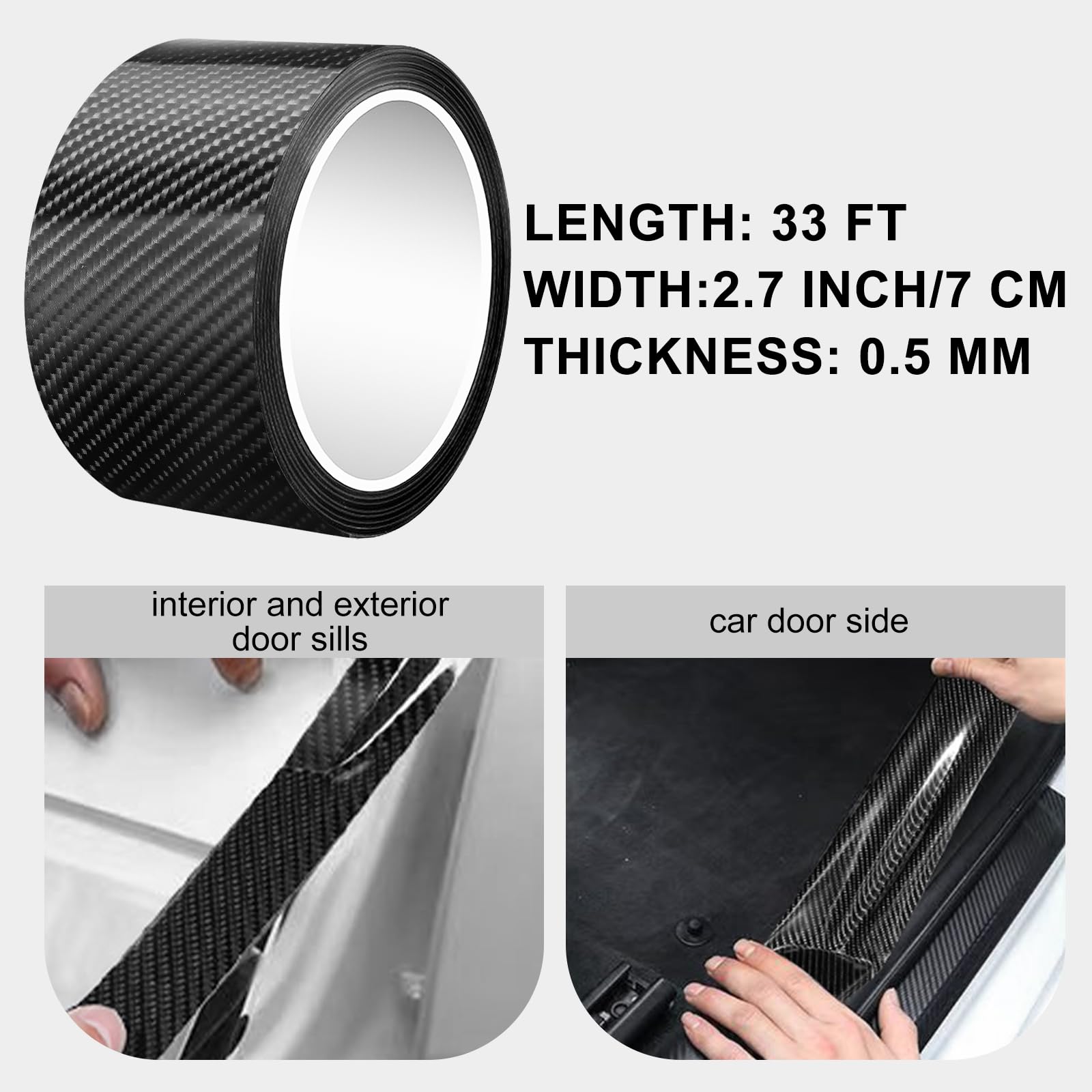 Storystore Universal Car Door Protector - Anti-Collision Strip for Front & Rear Bumper, Fits Most Cars, Black