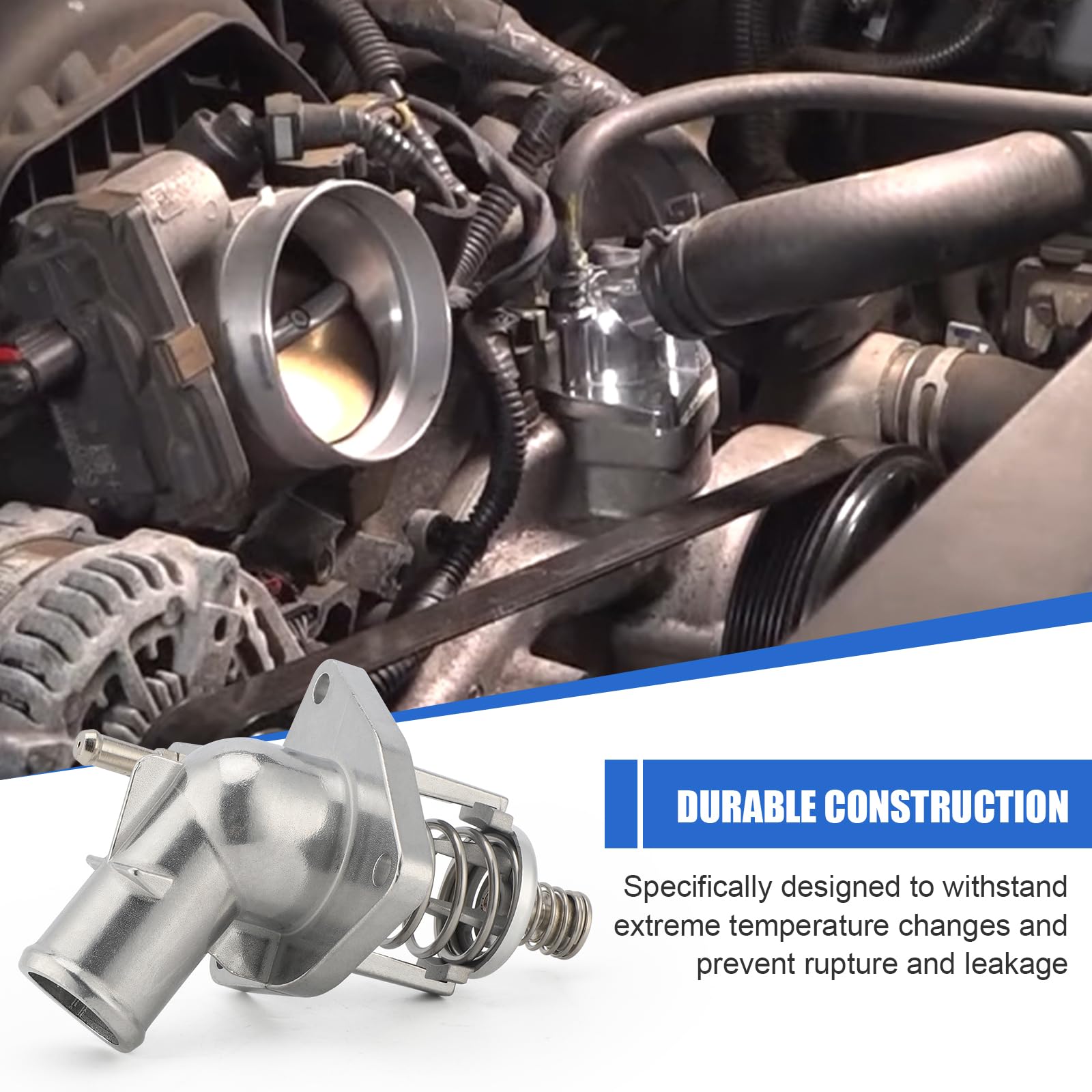 Upgrade Aluminium Thermostat Housing Assembly for Cadillac Escalade ESV 2015-2020 GMC Sierra 1500 Yukon 2014-2020 Chevrolet Silv