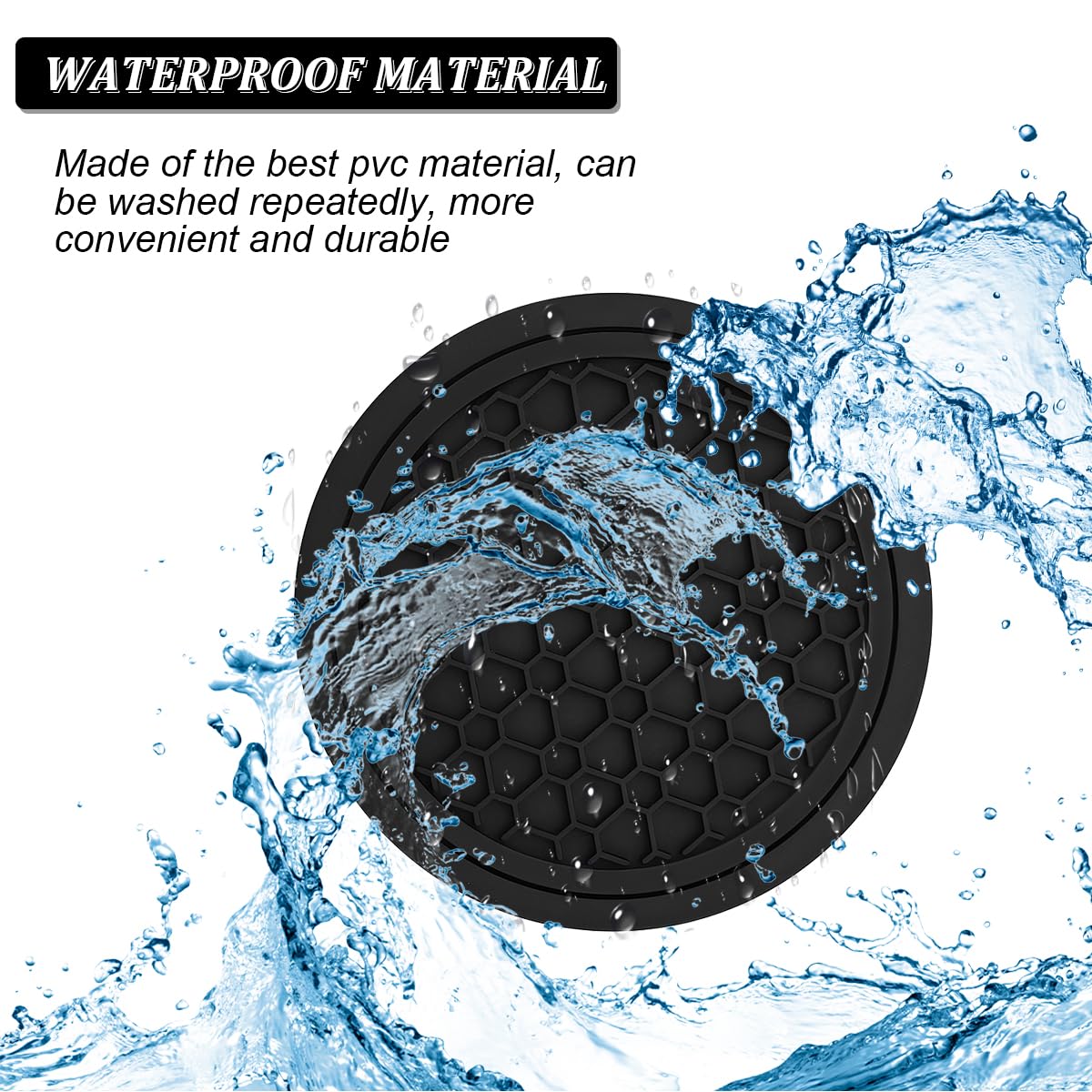 Mandark 4Pcs Car Cup Holder Coasters, 2.75 Inch Non-Slip Insert Water Bottle Holder Pads, Dustproof Automotive Interior Accessor