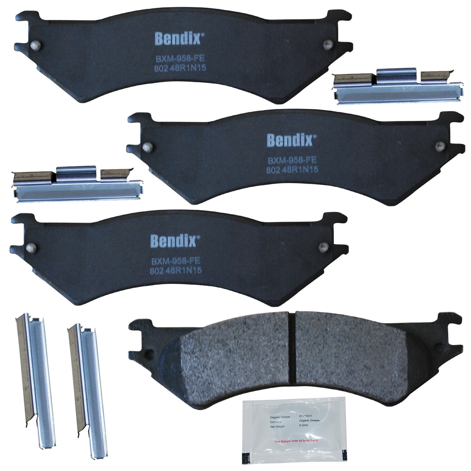 Bendix Priority1 Cfm802 Semi-Metallic Rear Brake Pads For Select Models Ford E-150, E-150 Econoline, E-250, E-250 E-350 Club Wag