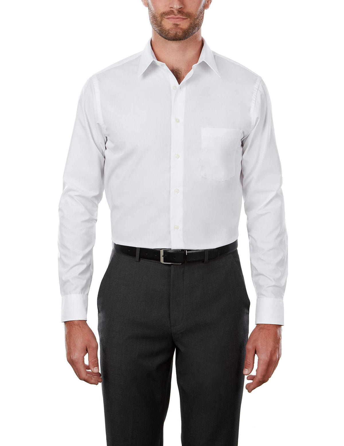 Van Heusen Mens Tall Fit Poplin (Big And Tall) Dress Shirt, White, 175 Neck 37 -38 Sleeve X-Large Us
