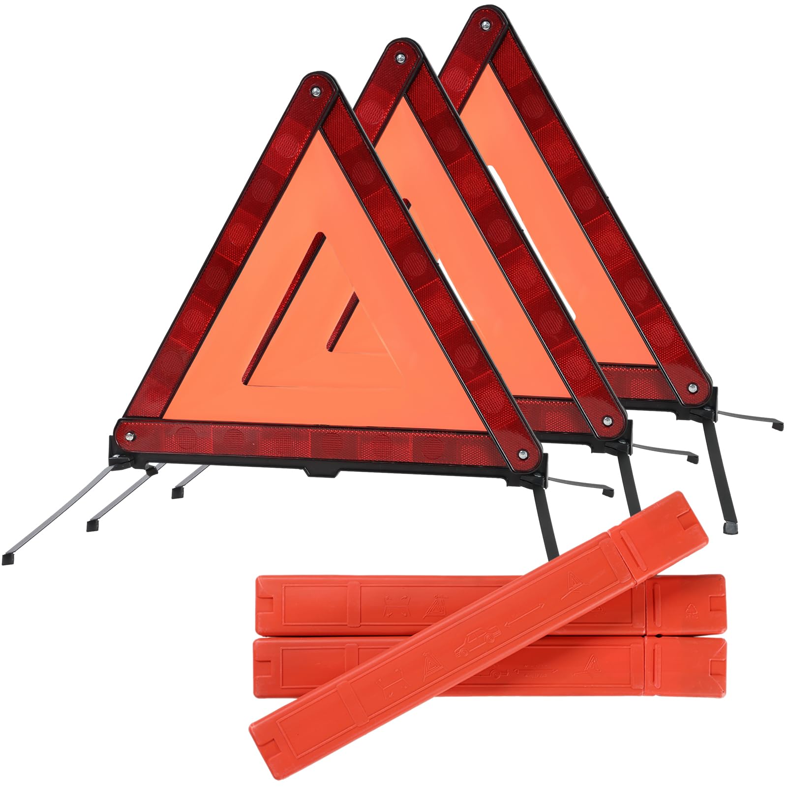 Acymner Reflective Safety Triangle Kit | Emergency Warning Triangles with Storage Case Roadside Reflective Early Warning Sign fo