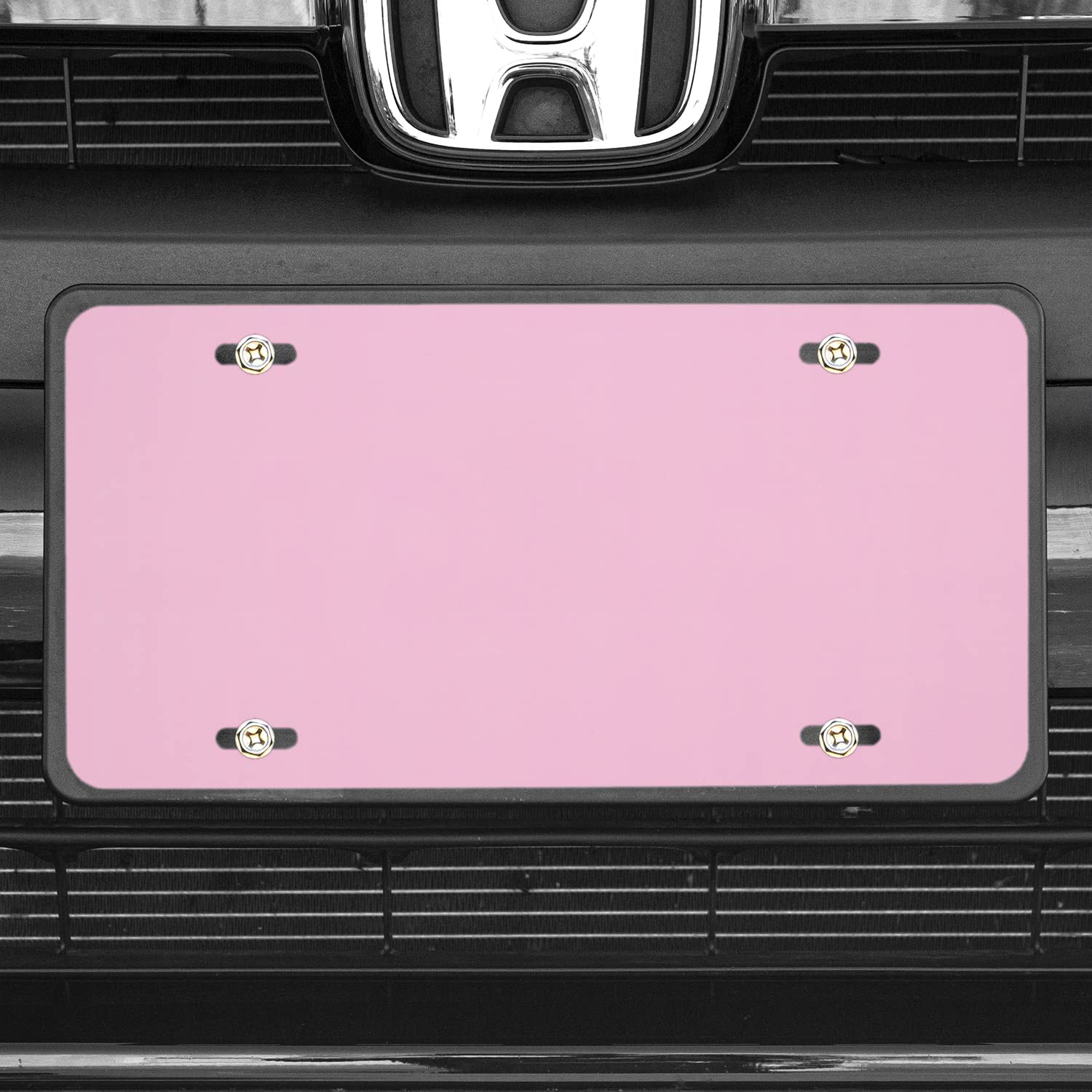 Custom License Plate For Front Of Car - Personalized Car Tags - 6” X 12” Universal Fit (Light Pink)