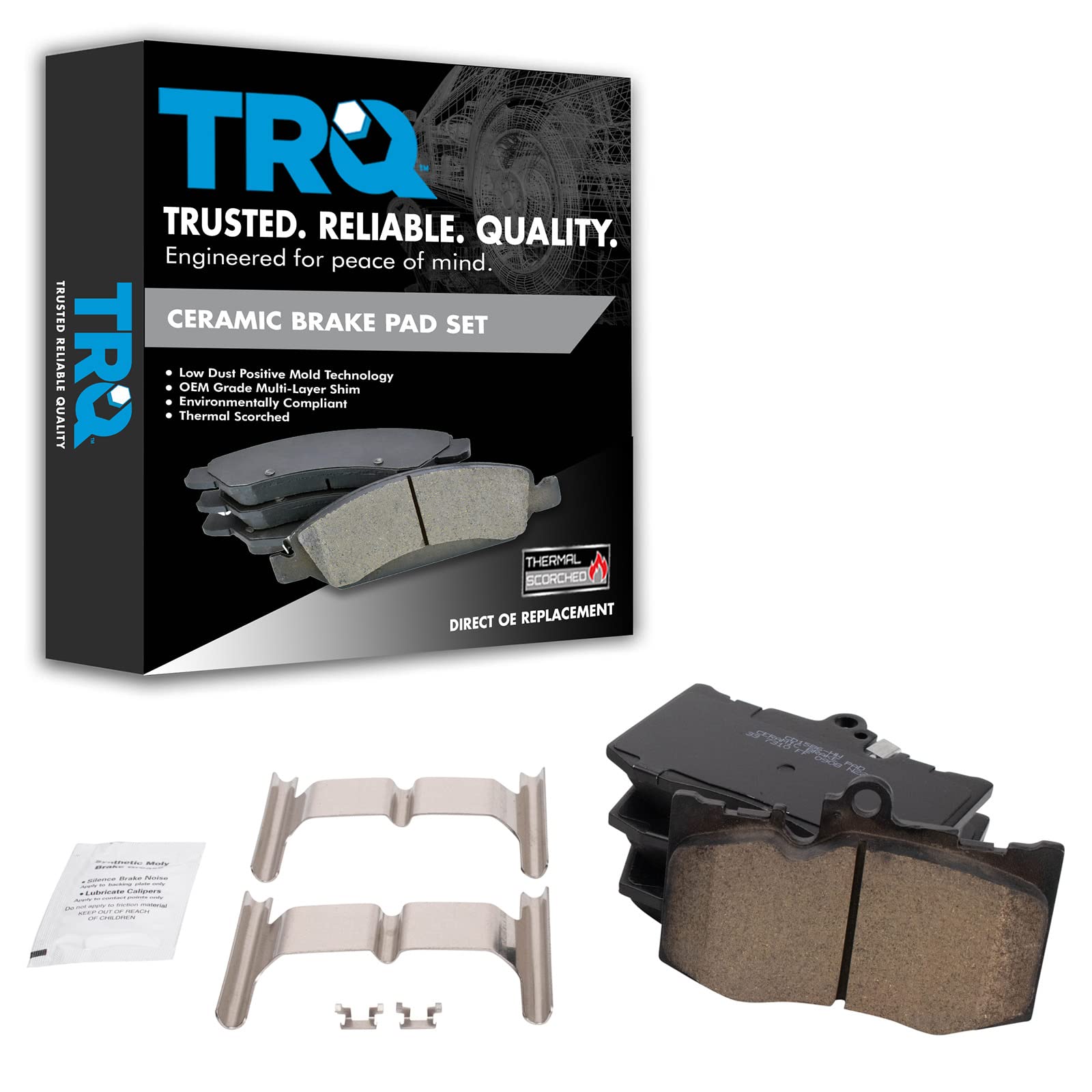 TRQ Front Ceramic Brake Pads Compatible with 2006-2019 Lexus