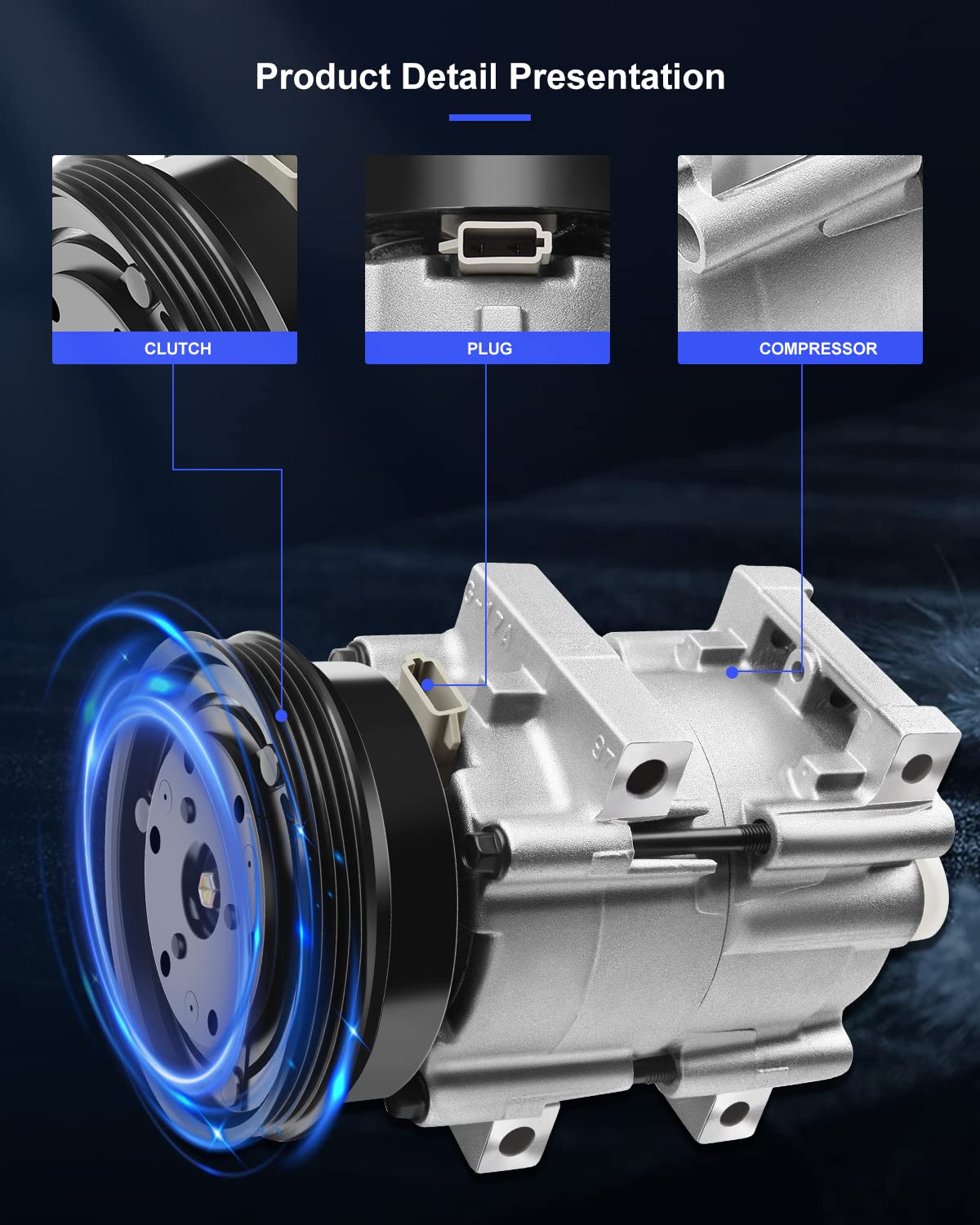 Eccpp Ac Compressor 1993-1998 Fit For Mercury Villager For Nissan Quest 3.0L
