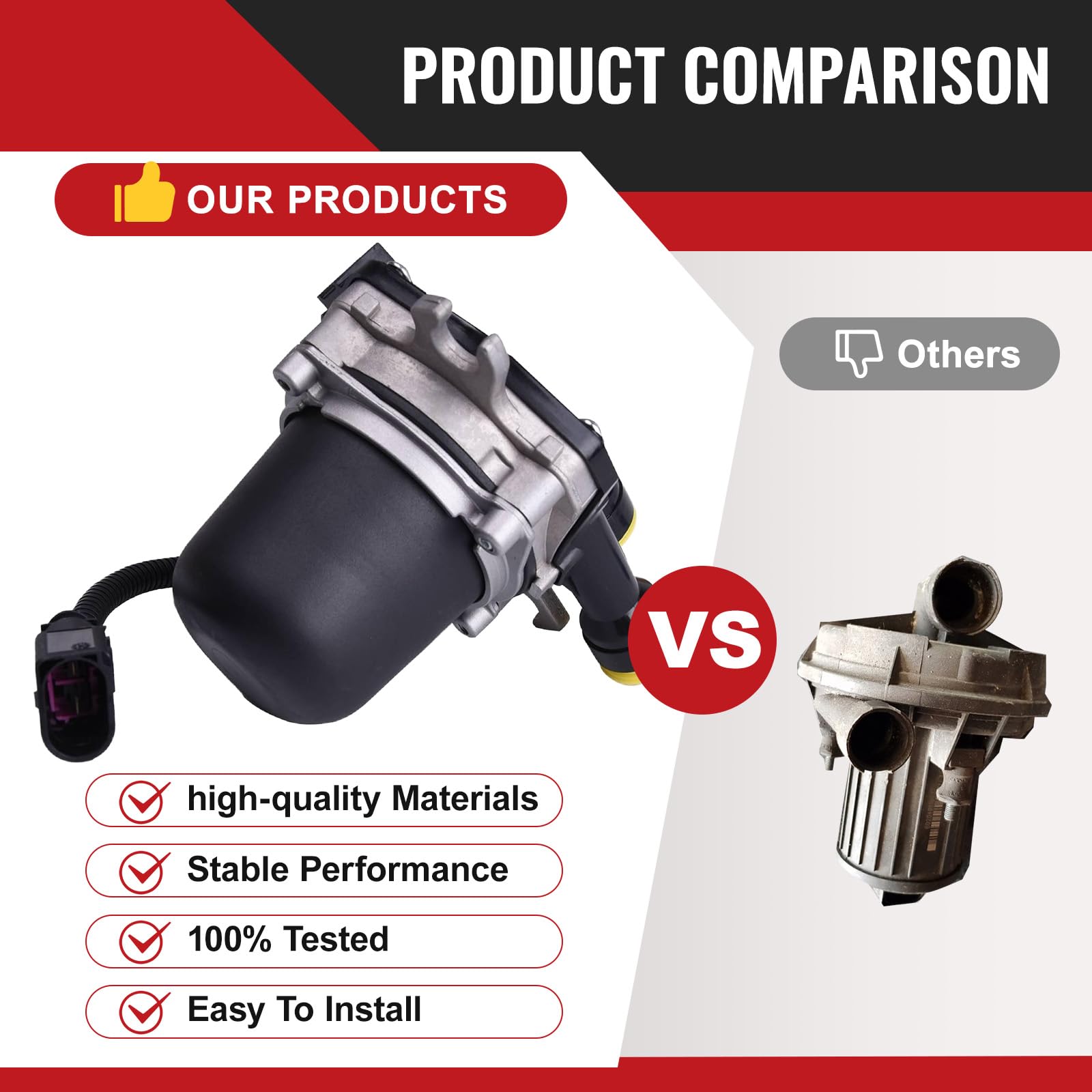 Bapmic 07K131333A Secondary Air Injection Smog Pump For Volkswagen Golf Jetta Passat Audi Rs5