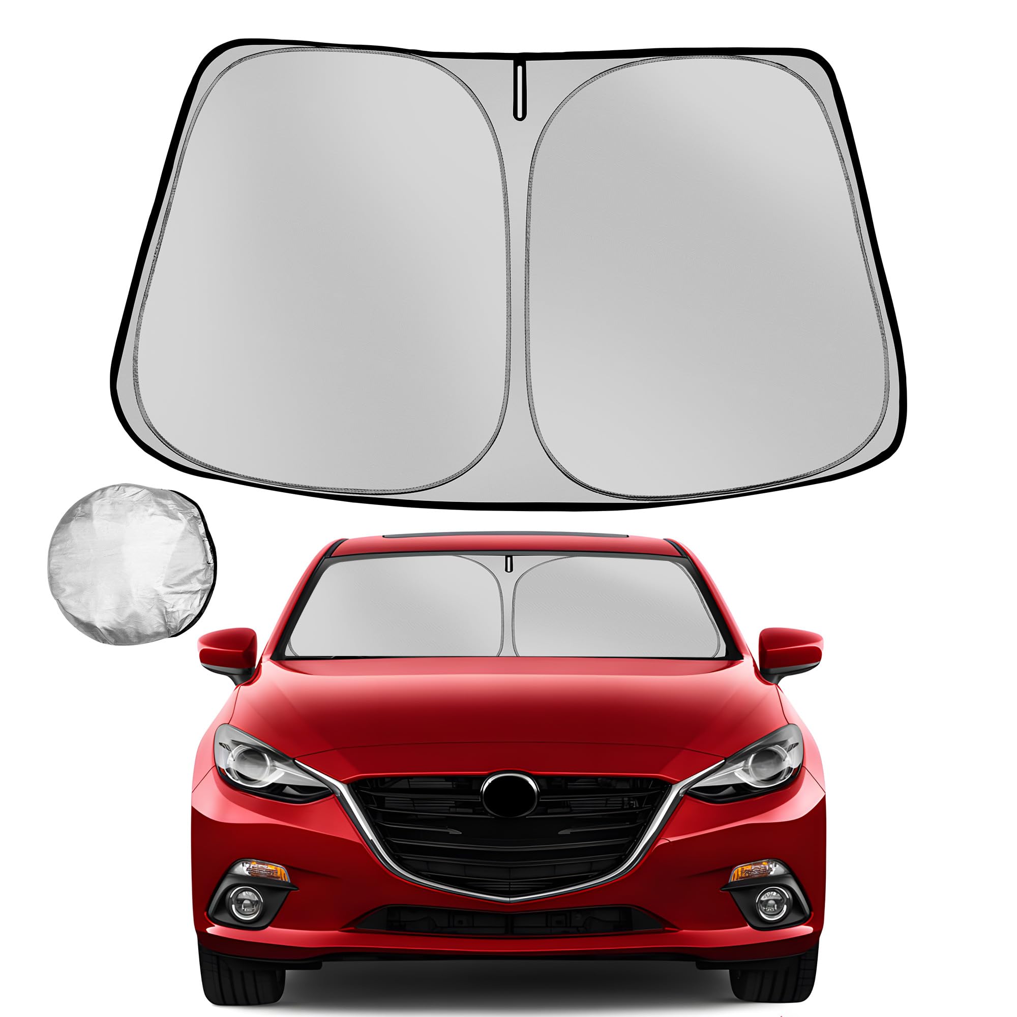 Fonowka Windshield Sun Shade For 2014-2018 Mazda 3 Foldable Sun Sunshade For Car Front Window Blocks Uv Rays And Heat Automotive