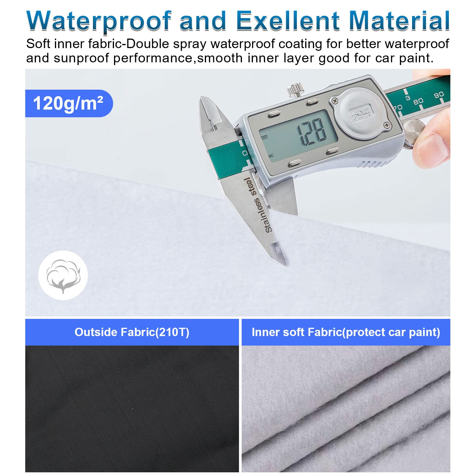 for Mercedes Benz E Car Cover Waterproof All Weather Heavy Duty Protection Outdoor Full Car Covers Windproof with Driver Side Zi