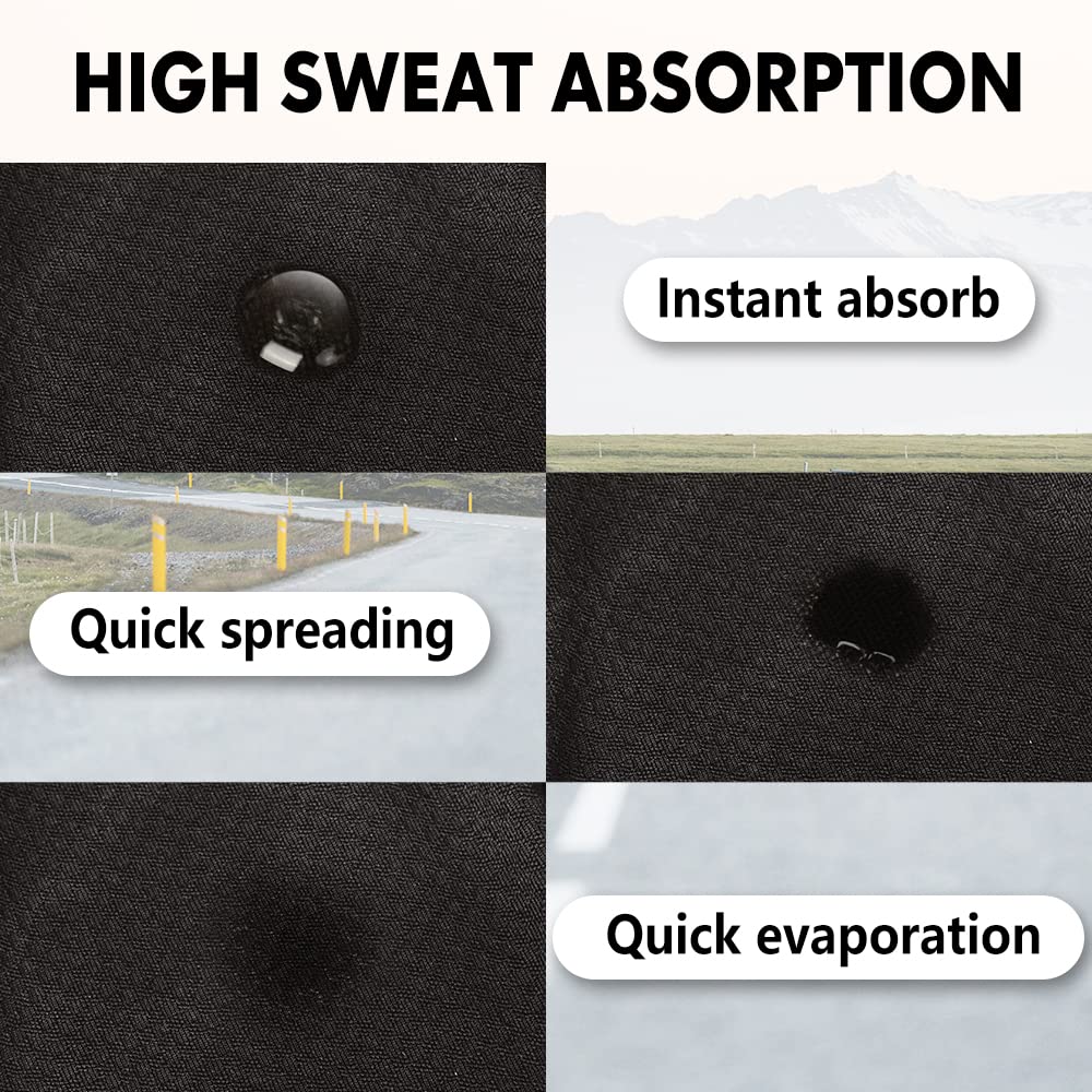 Joeyoung Motorcycle Balaclava For Men Quick Sweat Wicking Helmet Liner For Professional Motorcycling Beanie Cap Black