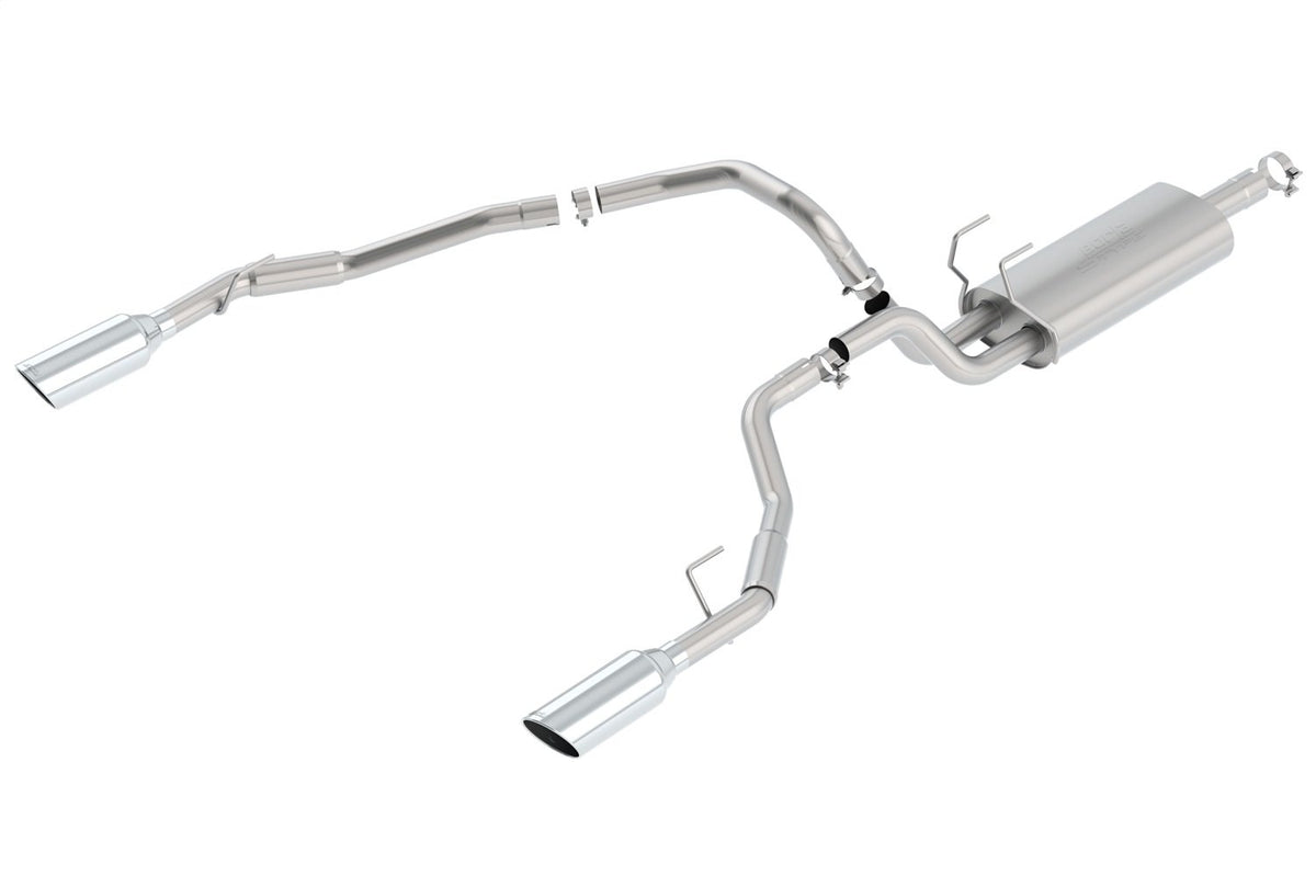 Borla 140307 Cat-Back Perf. Exhaust Sys. For 2009 Dodge 1500 V8 & 2010-2018 Ram Classic 1500 V8 S-Type Sound T-304 Stainless Steel Dual Split Rear Exit Single 4 Round Chrome Tips Each Side