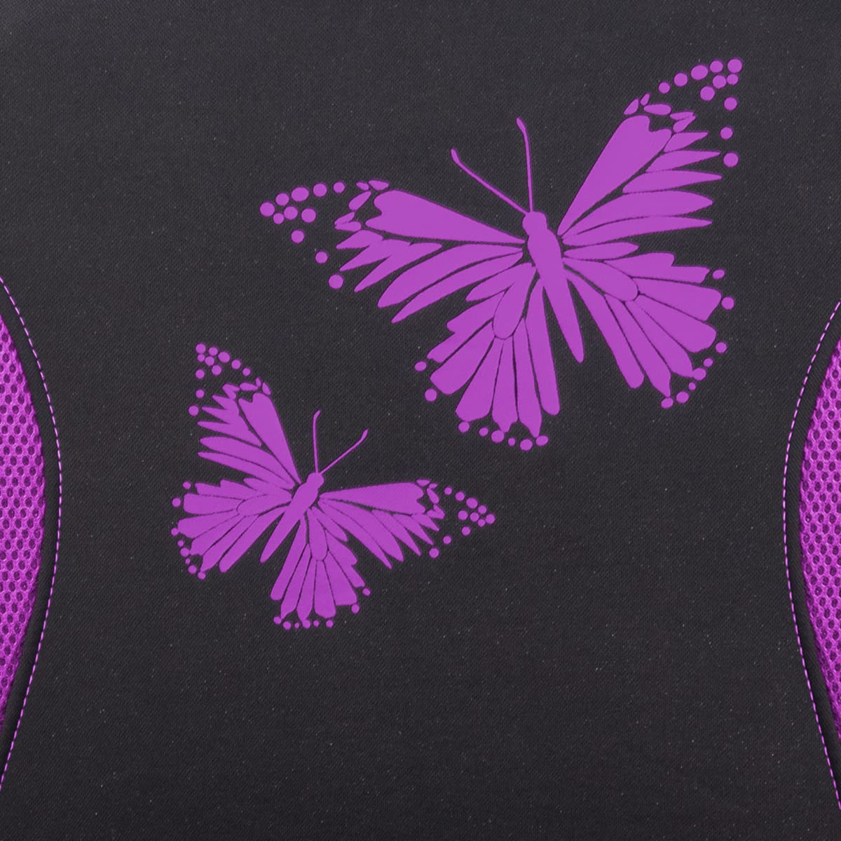 Flying Banner Butterfly Car Seat Covers Ful Set Fashion Universal Lady Woman Female Rear Bench Split Colorized (Full Set, Purple