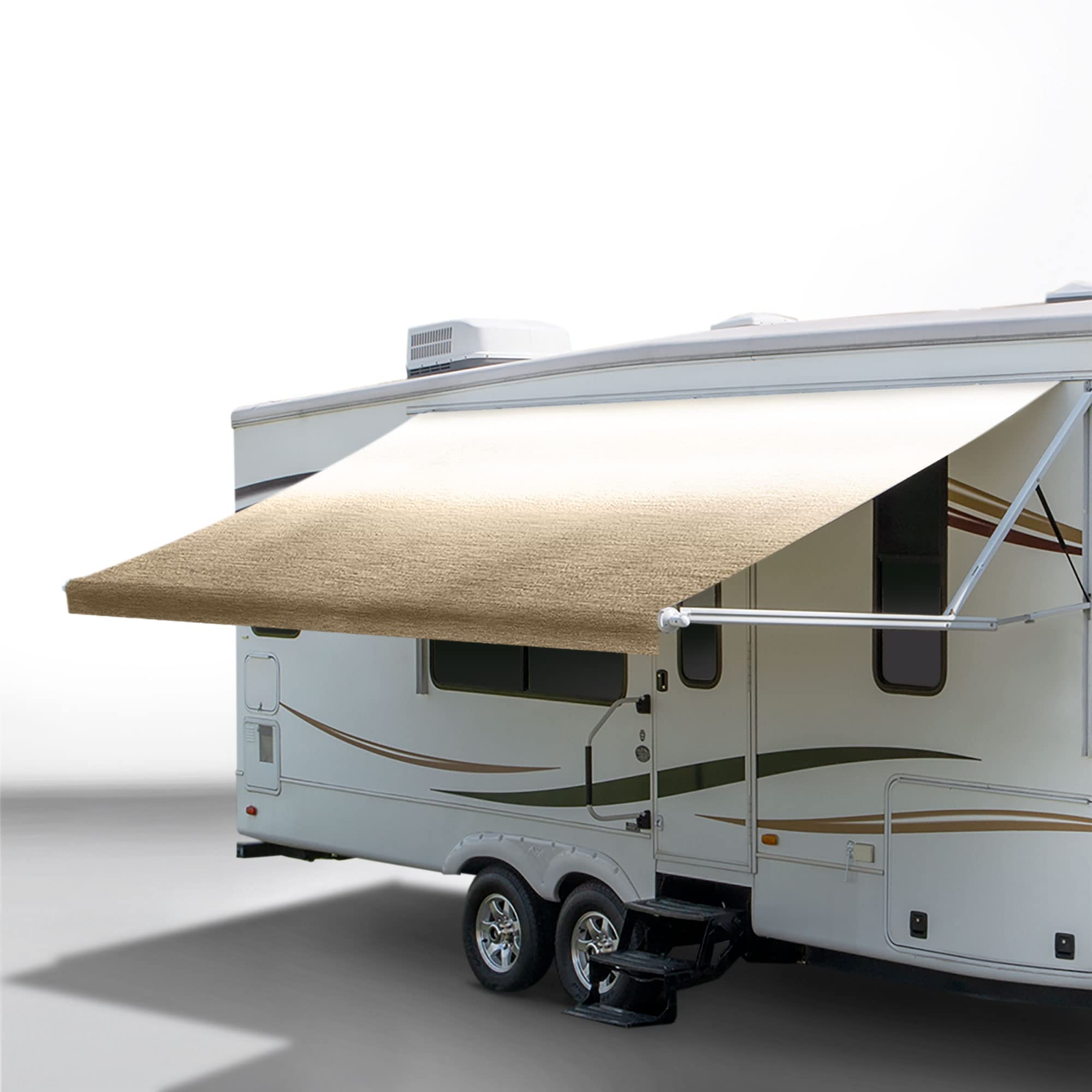 RecPro RV Awning Fabric Replacement 21 Foot Camper Awning | Tan | Width Size Options | 8 (96) Length | Heat Sealed | 3 Year War