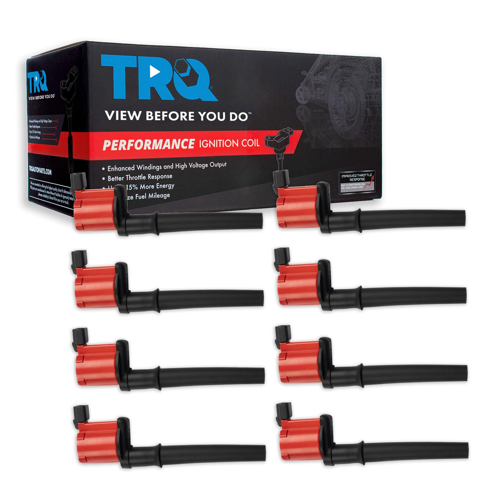 TRQ Ignition Coil Set Compatible with 05-07 Avanti 99-14 Ford 97-05 Lincoln 03-04 Mercury 01-07 Panoz