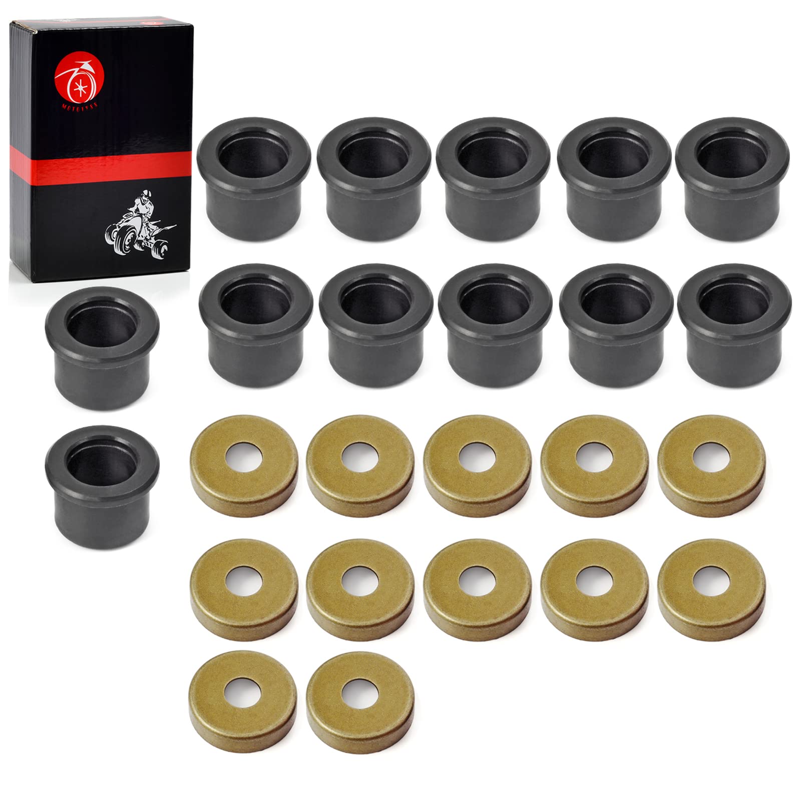 12Pcs A Arm Bushing & Dust Cover Seal Caps Rebuild Kit For Yamaha Yfz450 Raptor 125 250 660 700 Banshee 350 Yfz350 Blaster 200 Y