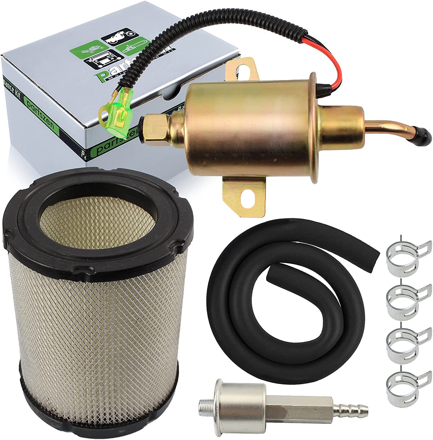 Partszen 149-2311 Fuel Pump With 149-2457 Fuel Filter Tune Up Kit For Onan Cummins Generator 4000 4Kw Microlite Microquiet Generators Parts With 1403280 Air Filter