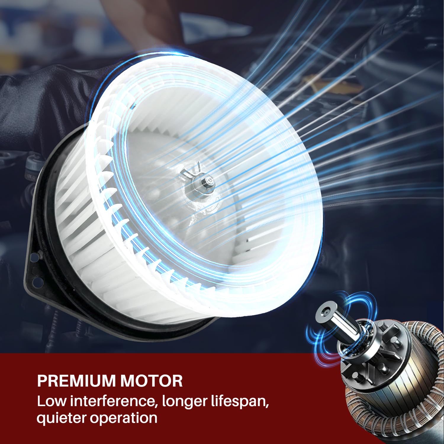 Aspligo 700038 Ac Heater Blower Motor Fan Assembly Fit For Mitsubishi Lancer 2002-2007, Outlander 2003-2006 Mr568593