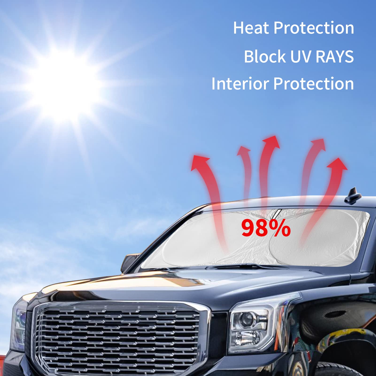 Insauto For Rogue Windshield Sun Shade Sunshade Foldable For Nissan Rogue 2014-2020 Windshield Cover Sun Visor Custom Fit For 20