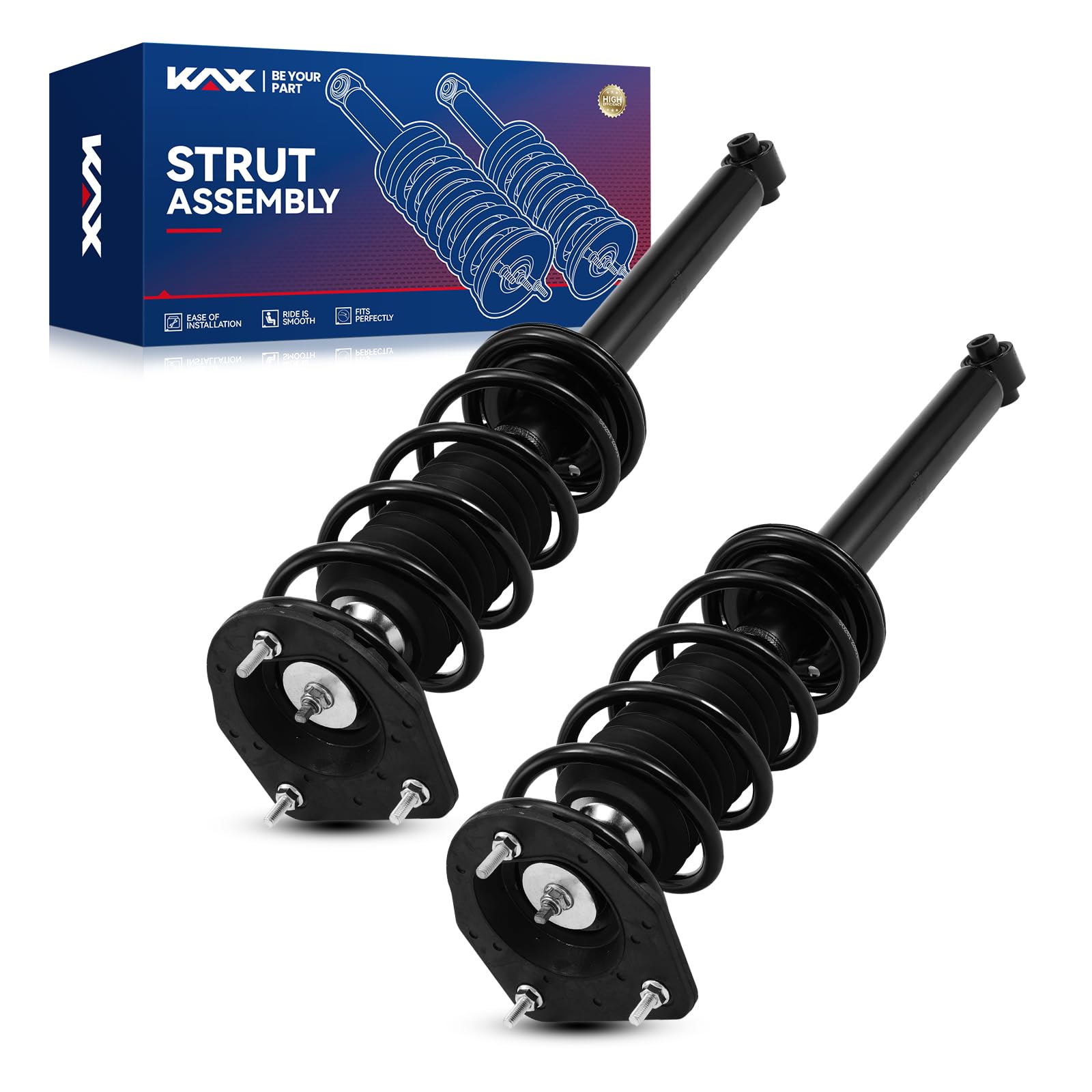 KAX Rear Quick Struts for Chevrolet Cavalier 1995-2005, Pontiac Sunfire 1995-2005 Rear Shocks Complete Struts Assembly with Coil