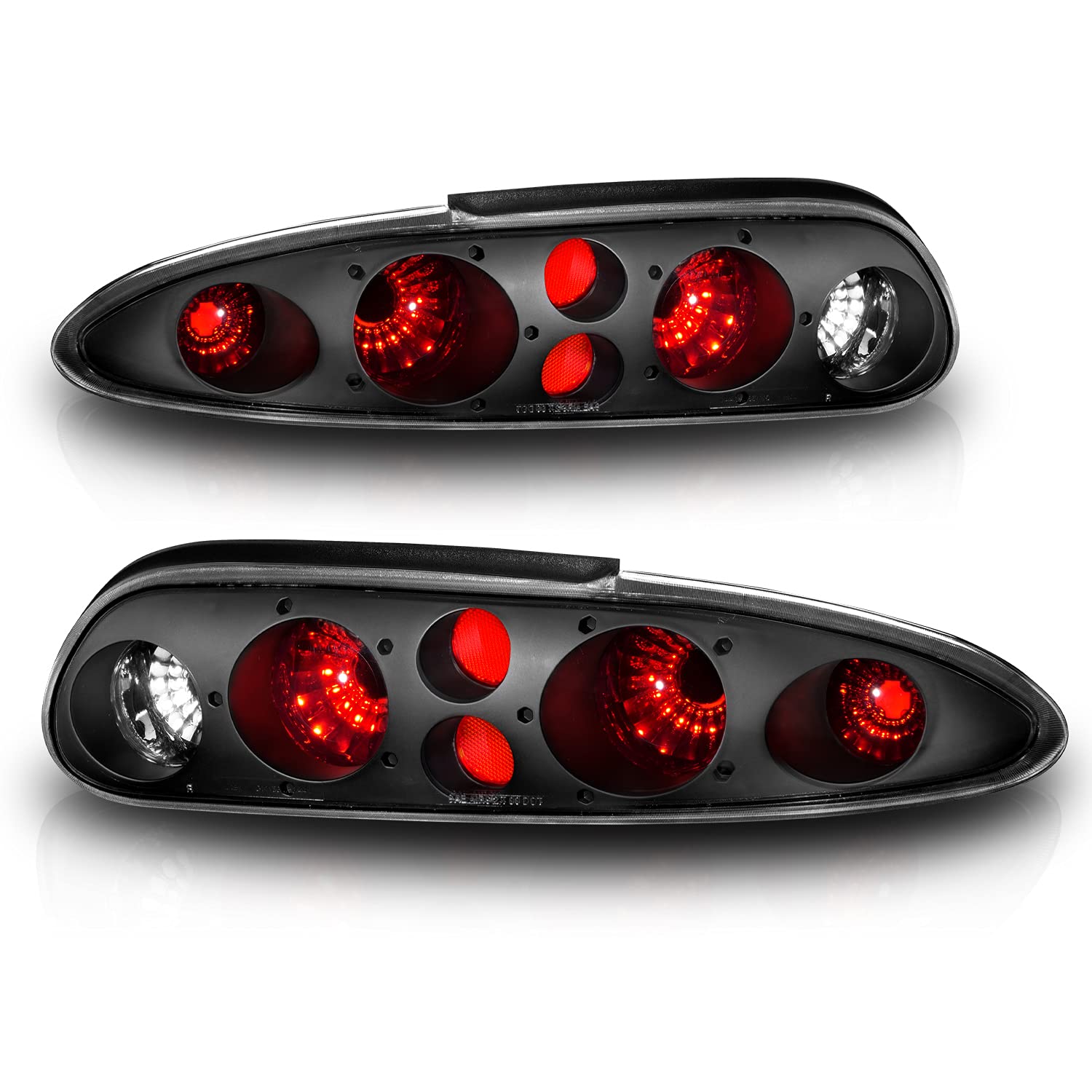 Amerilite Replacement Taillights Black For 93-02 Chevy Camaro - Passenger And Driver Side