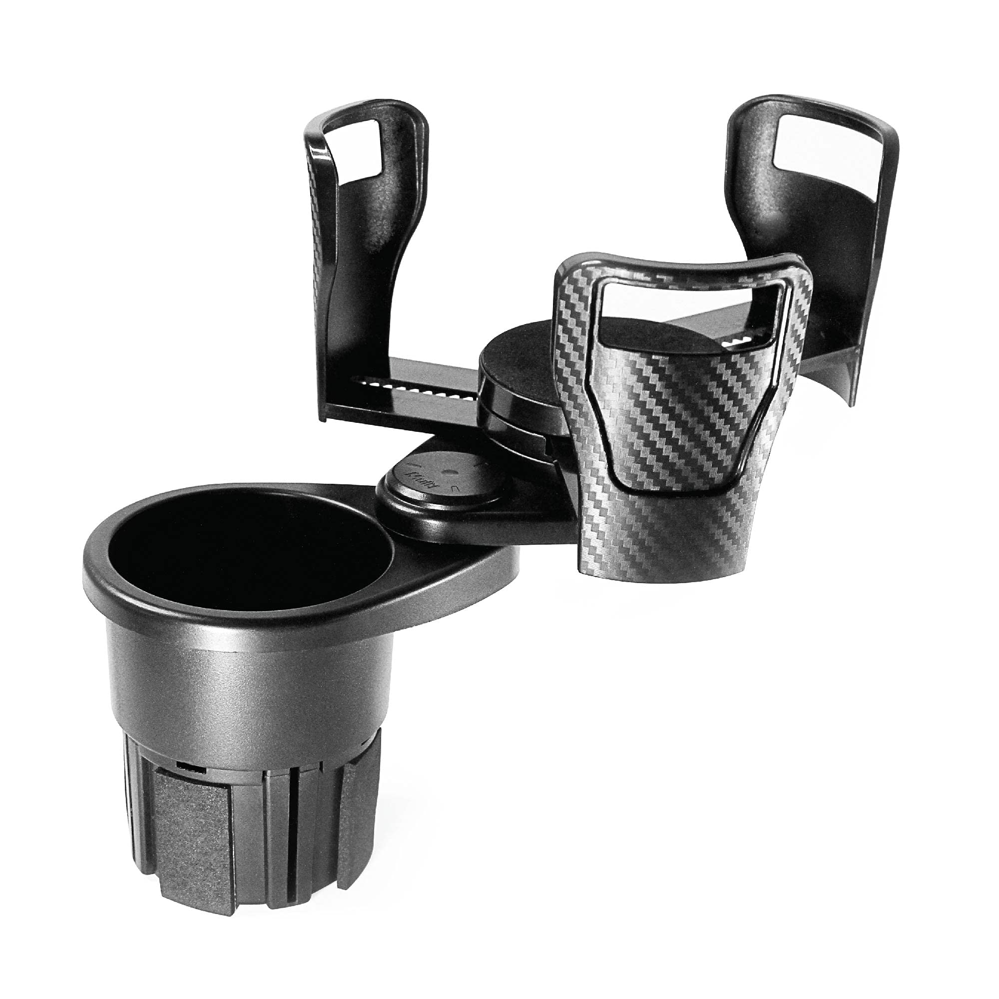 Limitless Dual CupStation - 2-in-1 Expandable Cup Holder with 360 Rotating Base - Black