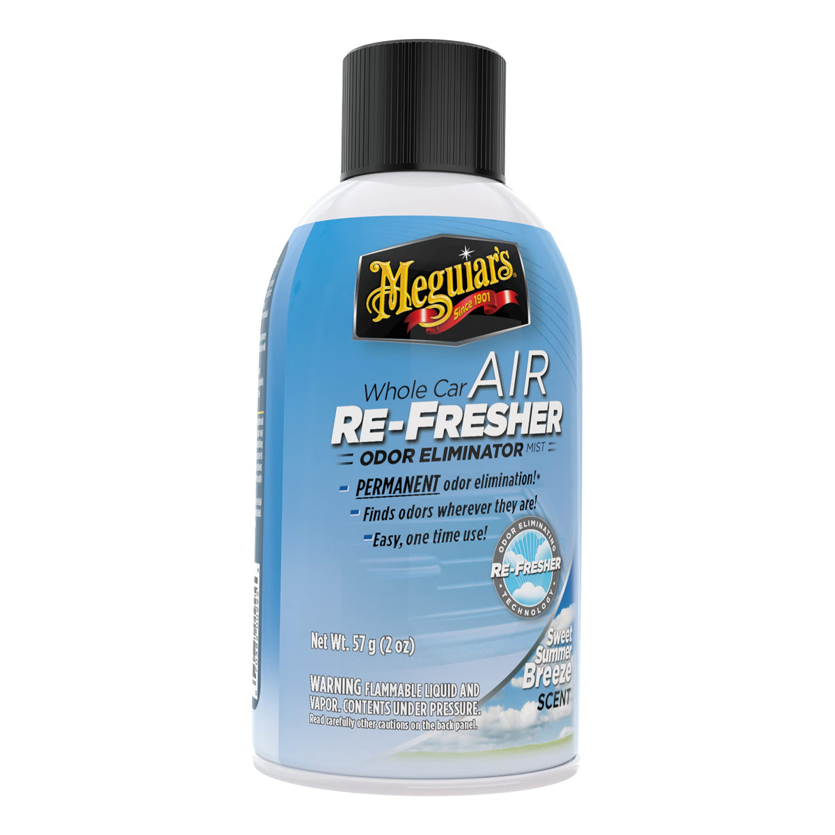 Meguiar'S Whole Car Air Refresher, Odor Eliminator Spray Eliminates Strong Vehicle Odors, Summer Breeze - 2 Oz Spray Bottle