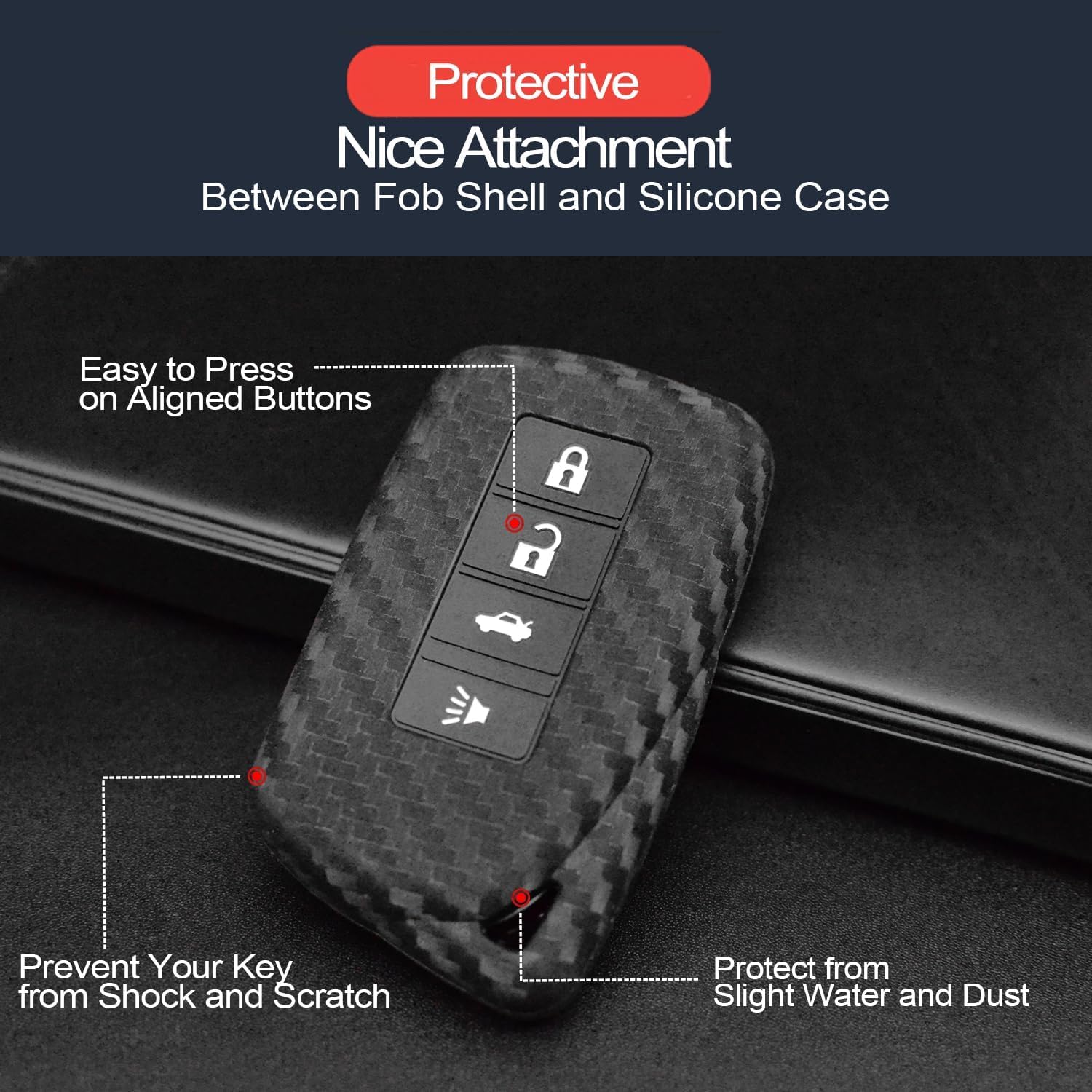 Infipar 2Pcs Compatible With Lexus Rc350 Rc300 Rc F Is300 Is350 Is500 Rx350 Rx450H Rx350L Rx450Hl Nx200T Nx300H Nx300 Lx570 Gs350 Gs F Es350 Carbon Fiber Looks Key Fob Cover Case Key Chain Holder