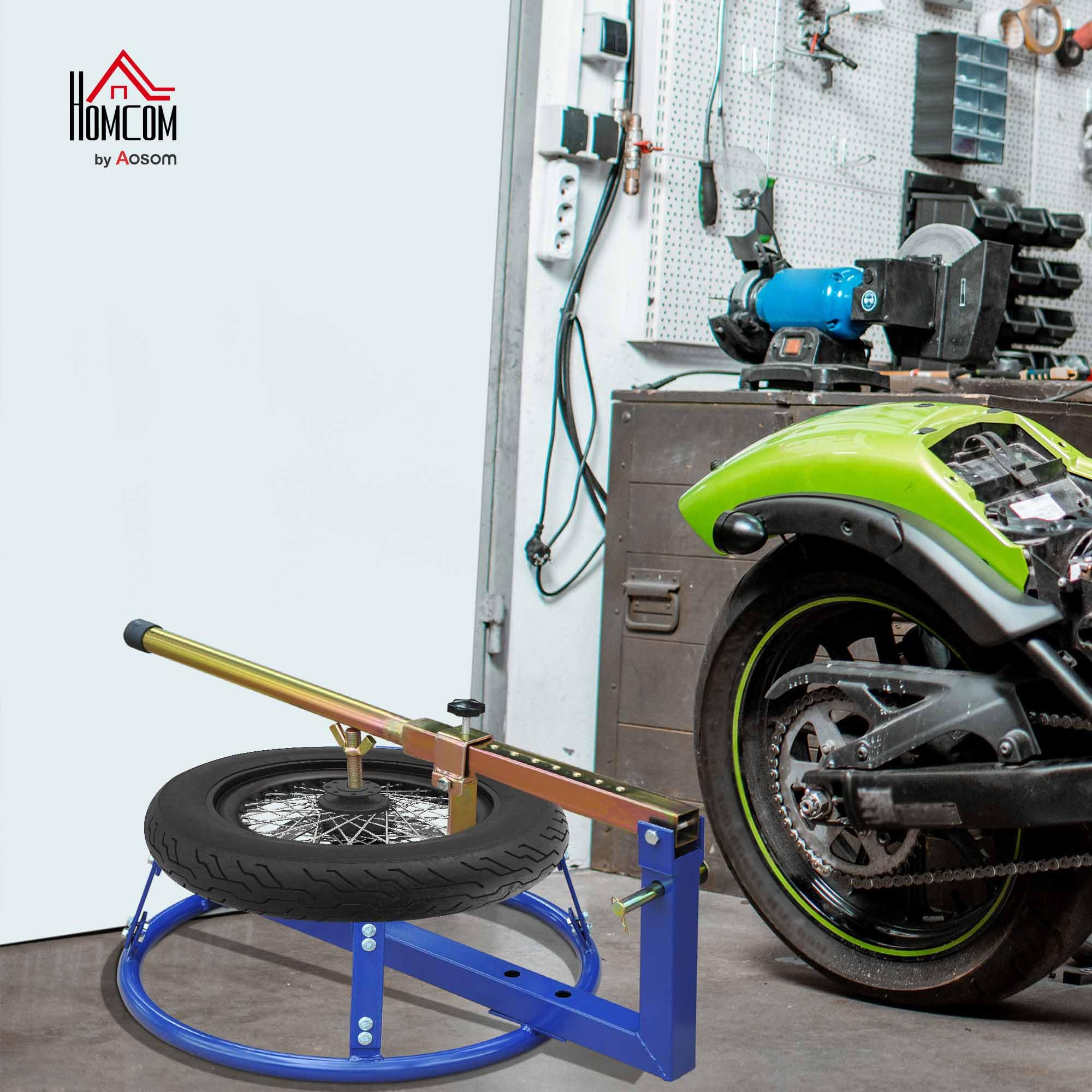 HOMCOM Motorcycle Tire Changer Stand with Adjustable Bead Breaker, Fit for 16-22in Tyres
