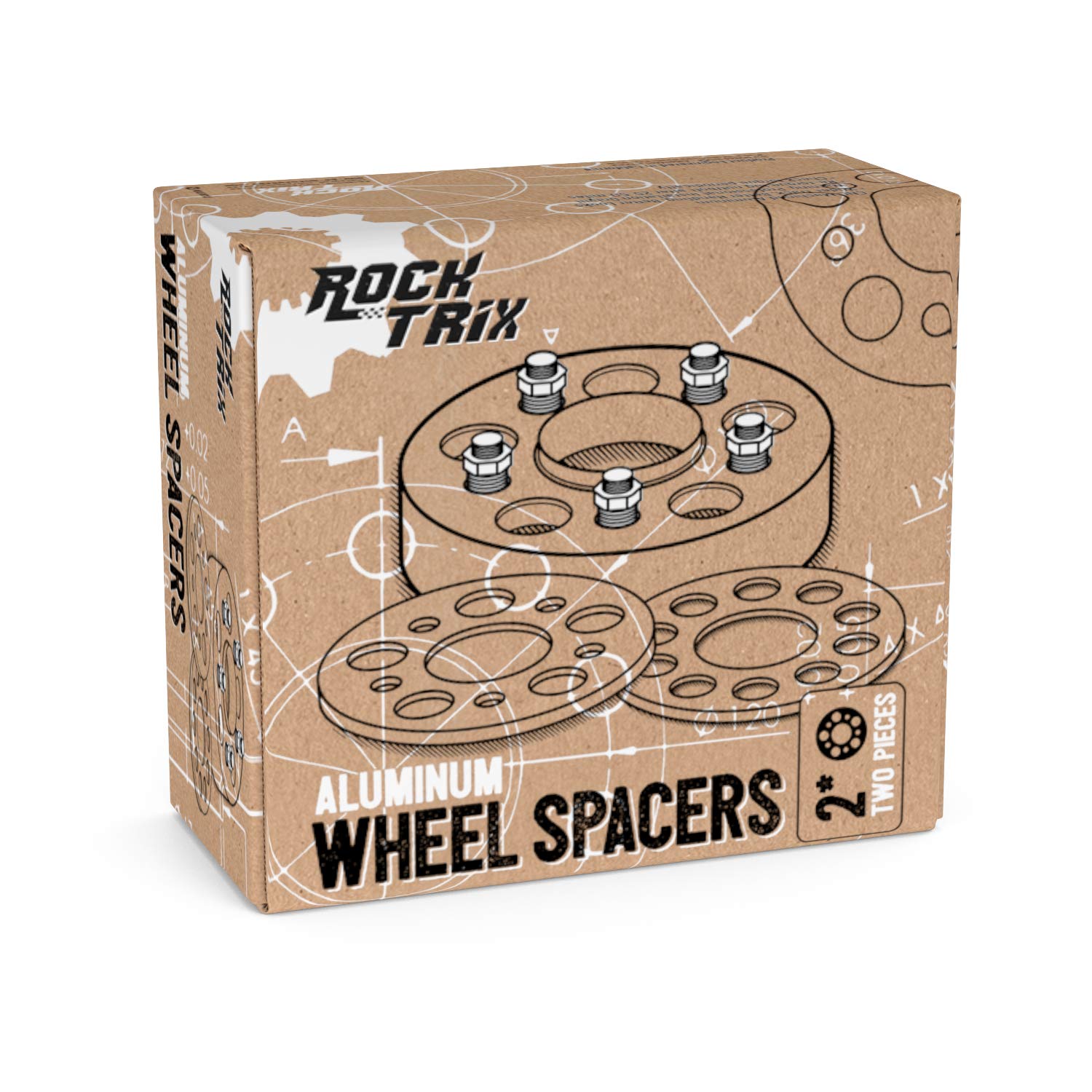 Rocktrix 2 Inch Wheel Spacers (4X4 Bolt Pattern, 68.5Mm Bore, 12X.1.25 Studs, Cone Seat Nuts) Compatible With Yamaha Golf Carts