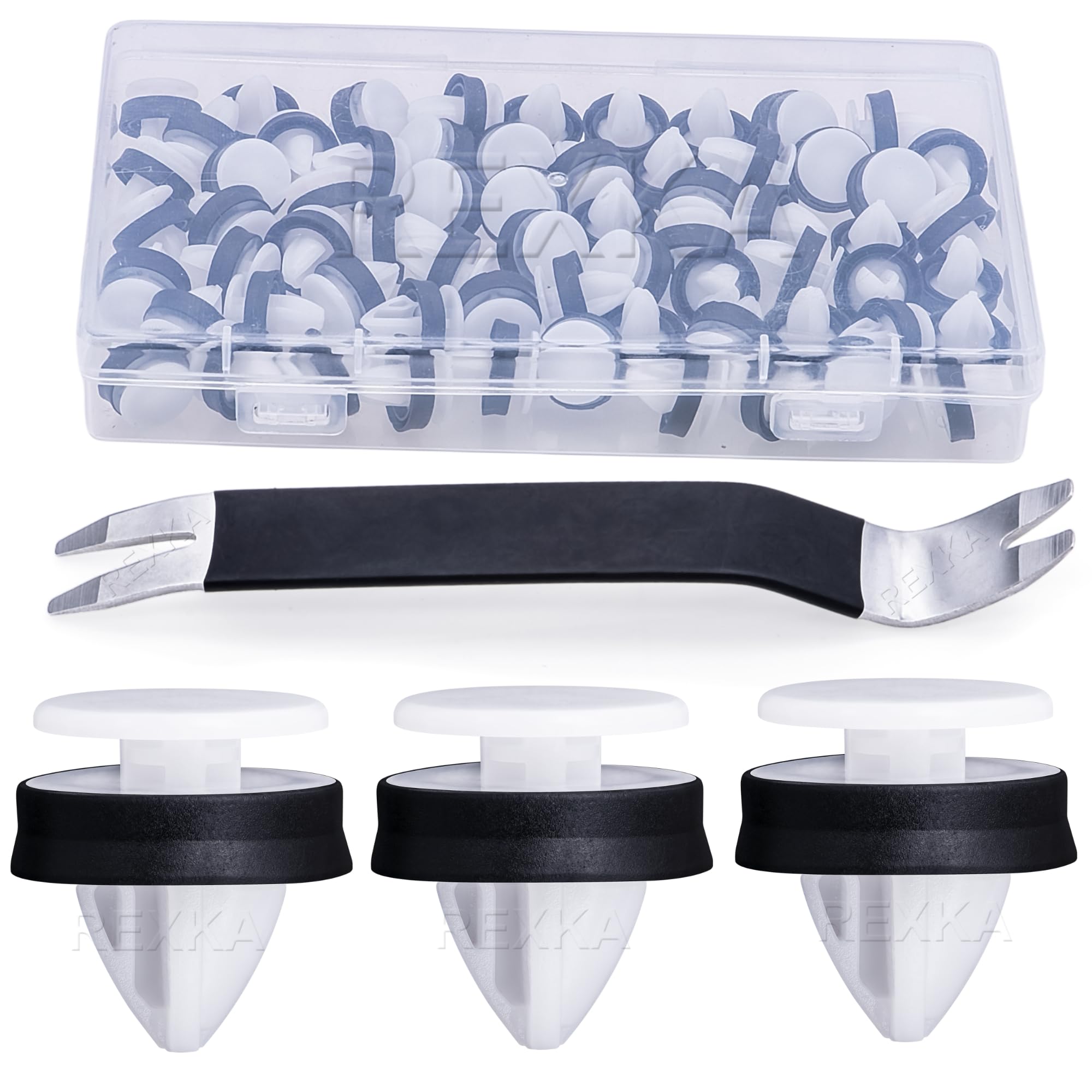 Rexka 51pcs Wheel Opening Molding Clip Retainer Compatible with Ford W716507-S300 Expedition EcoSport Transit 150 250 350 W71650