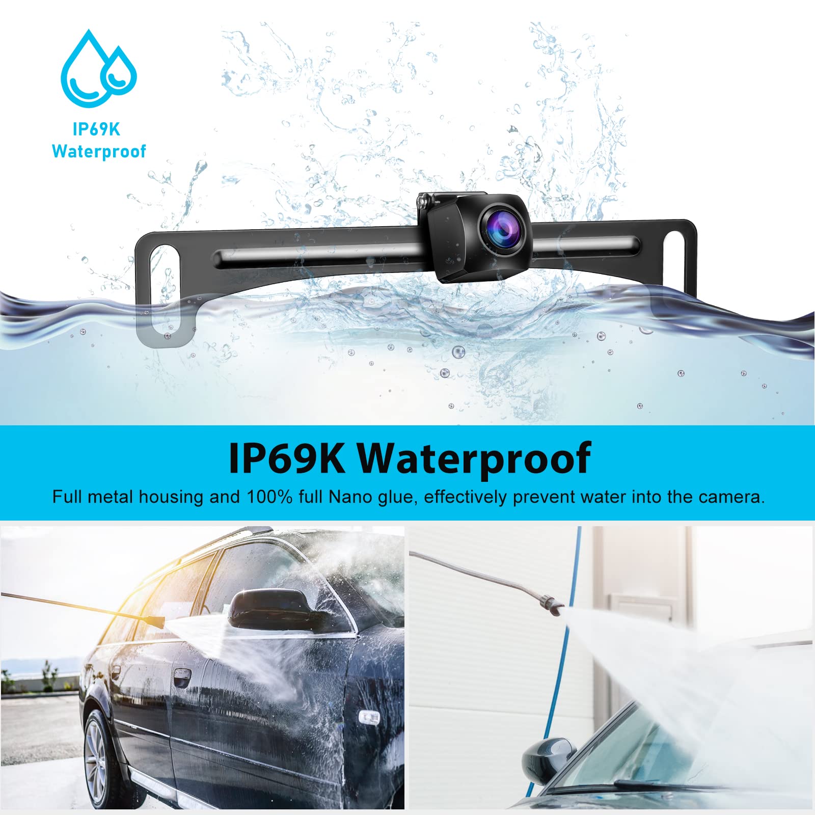 Glk Backup Camera Rear View Camera Ahd 1080P Night Vision Reverse Camera, Startlight Night Vision Wide Angle Ip69 Waterproof Cvb