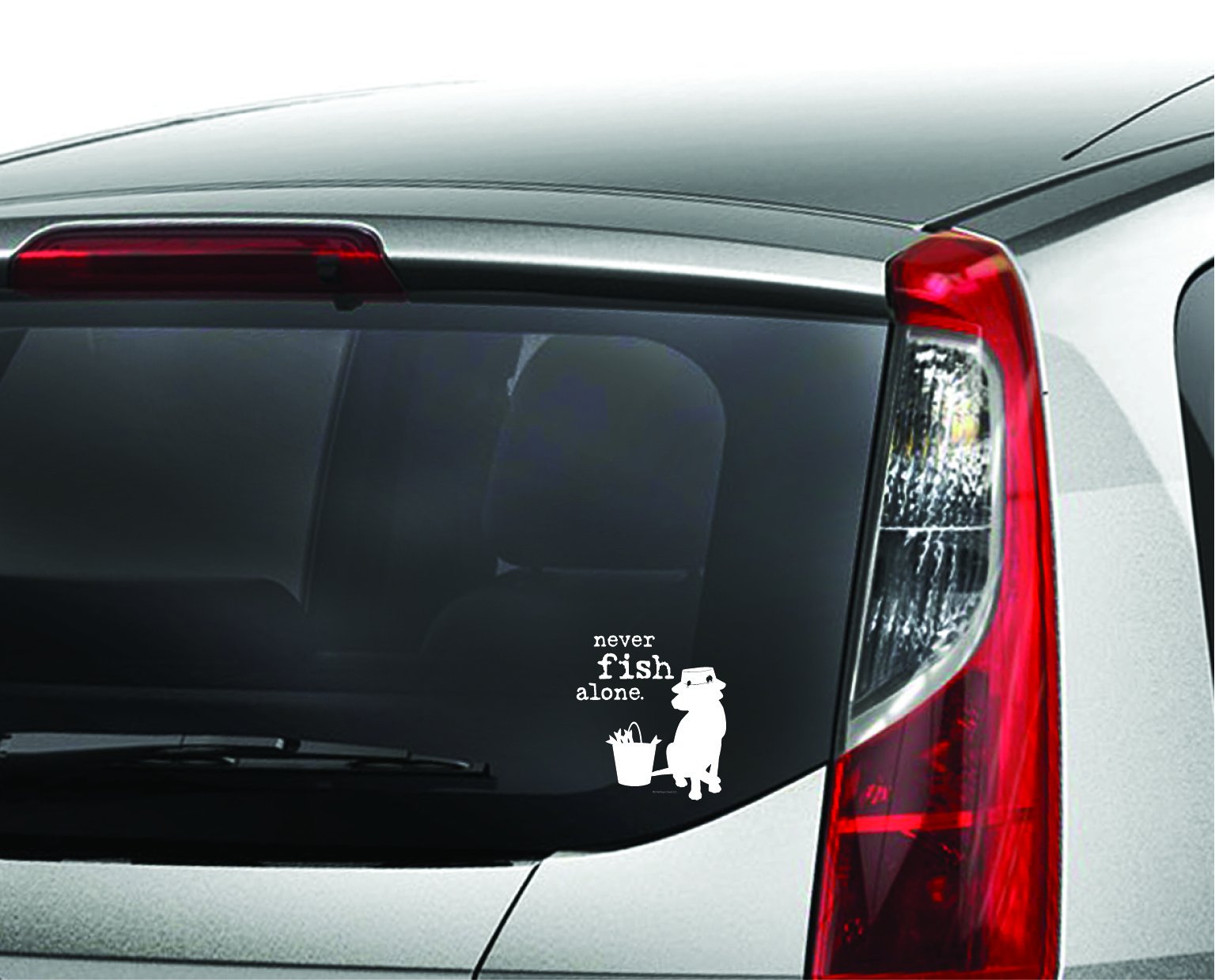 Enjoy It Llc 19014Cs Never Fish Alone Car Sticker