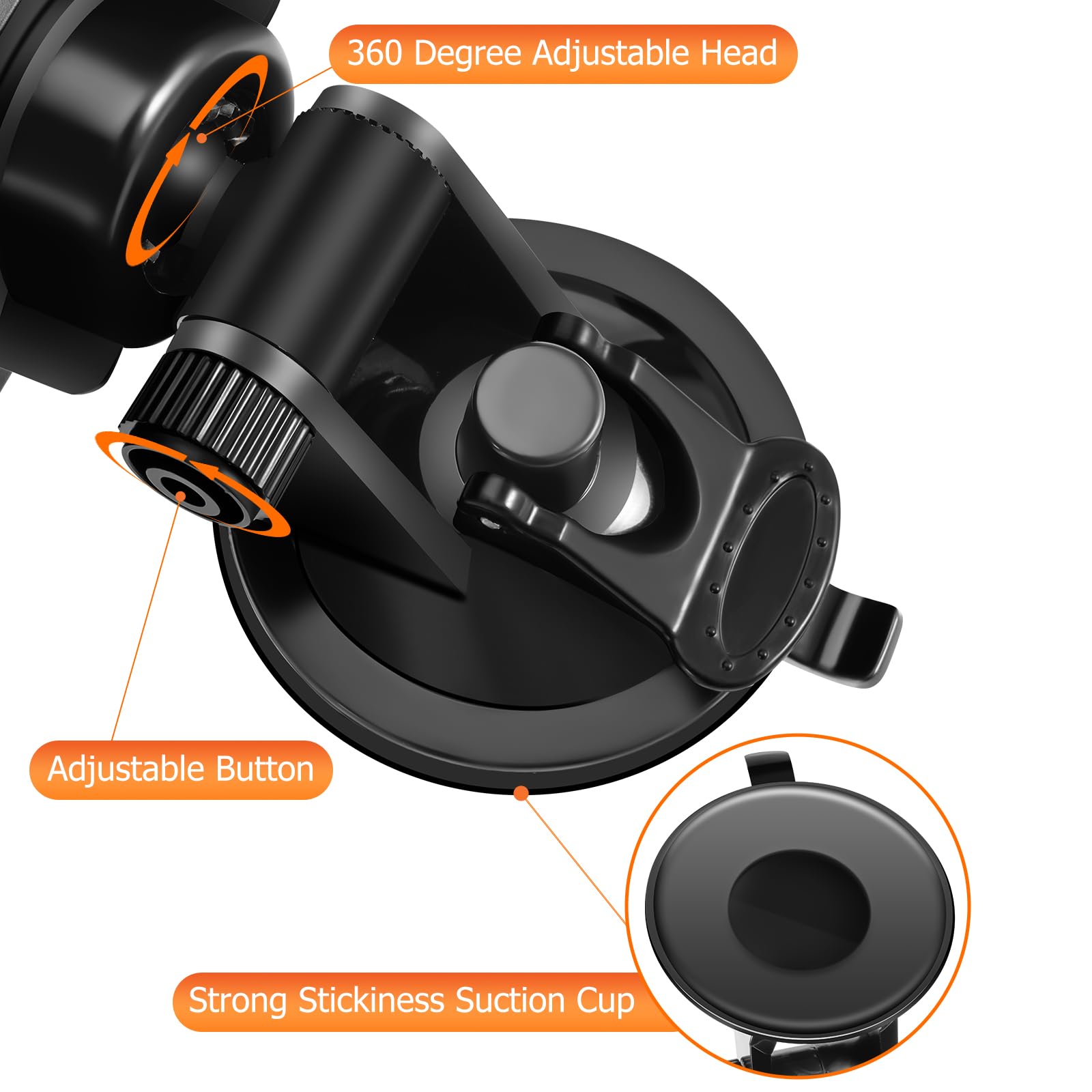 12'' Large Anti Glare Rear View Mirror with Suction Cup, Stick on Universal Frameless Inside Rearview Blue Mirror with Parabolic